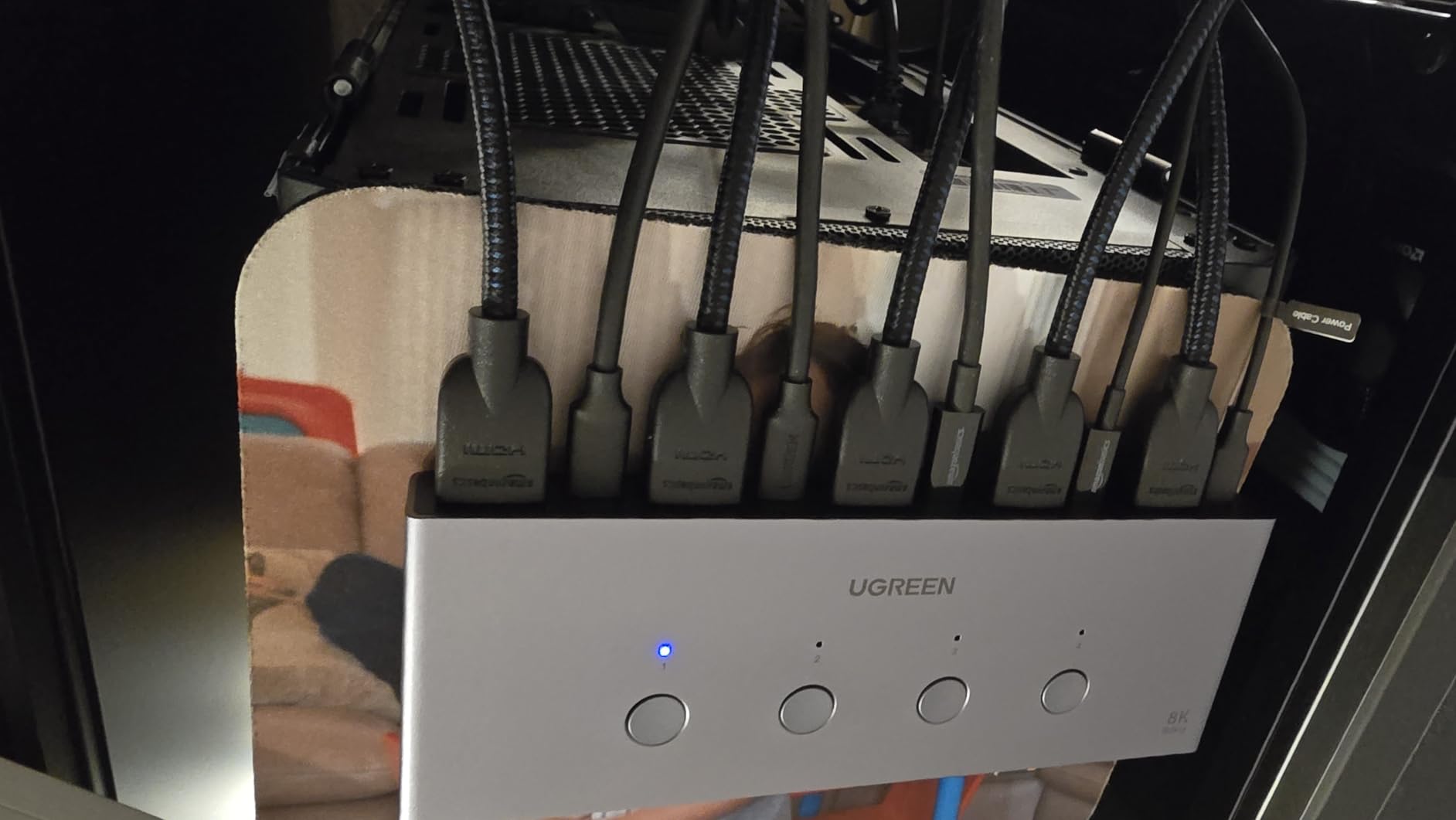 UGREEN 8K@60Hz HDMI KVM Switch 4 Computers, Aluminum, with 4 USB 3.0 Ports | KVM Switches, Share One Monitor Keyboard Mouse Hard Drives Printer, with 4 HDMI Cables, 4 USB Cables, Desktop Controller customer photo 1