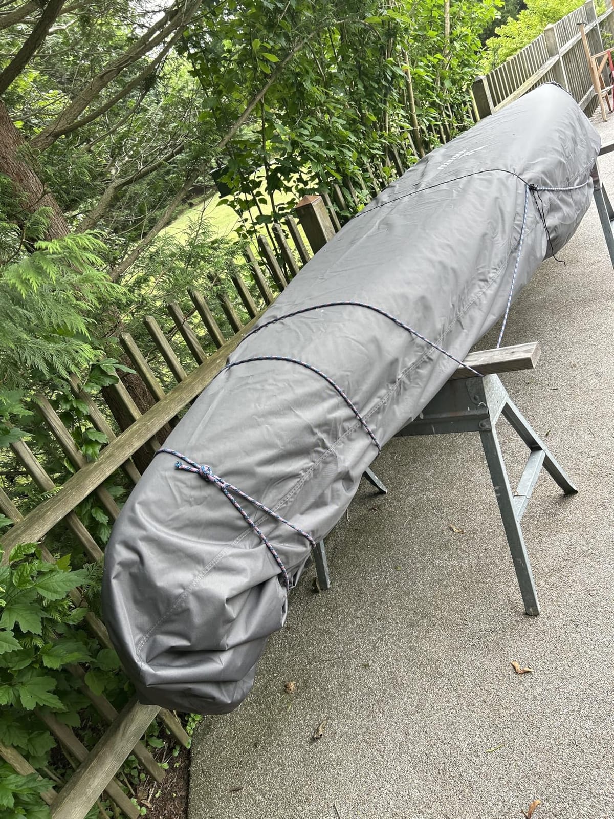 Kayak Cover 10ft 600D Waterproof Heavy Duty, Full Coverage Canoe Cover with UV Protection & Dust Resistant - for Indoor/Outdoor Storage, Fishing Boats, Paddle Board, Includes Storage Bag customer photo 1