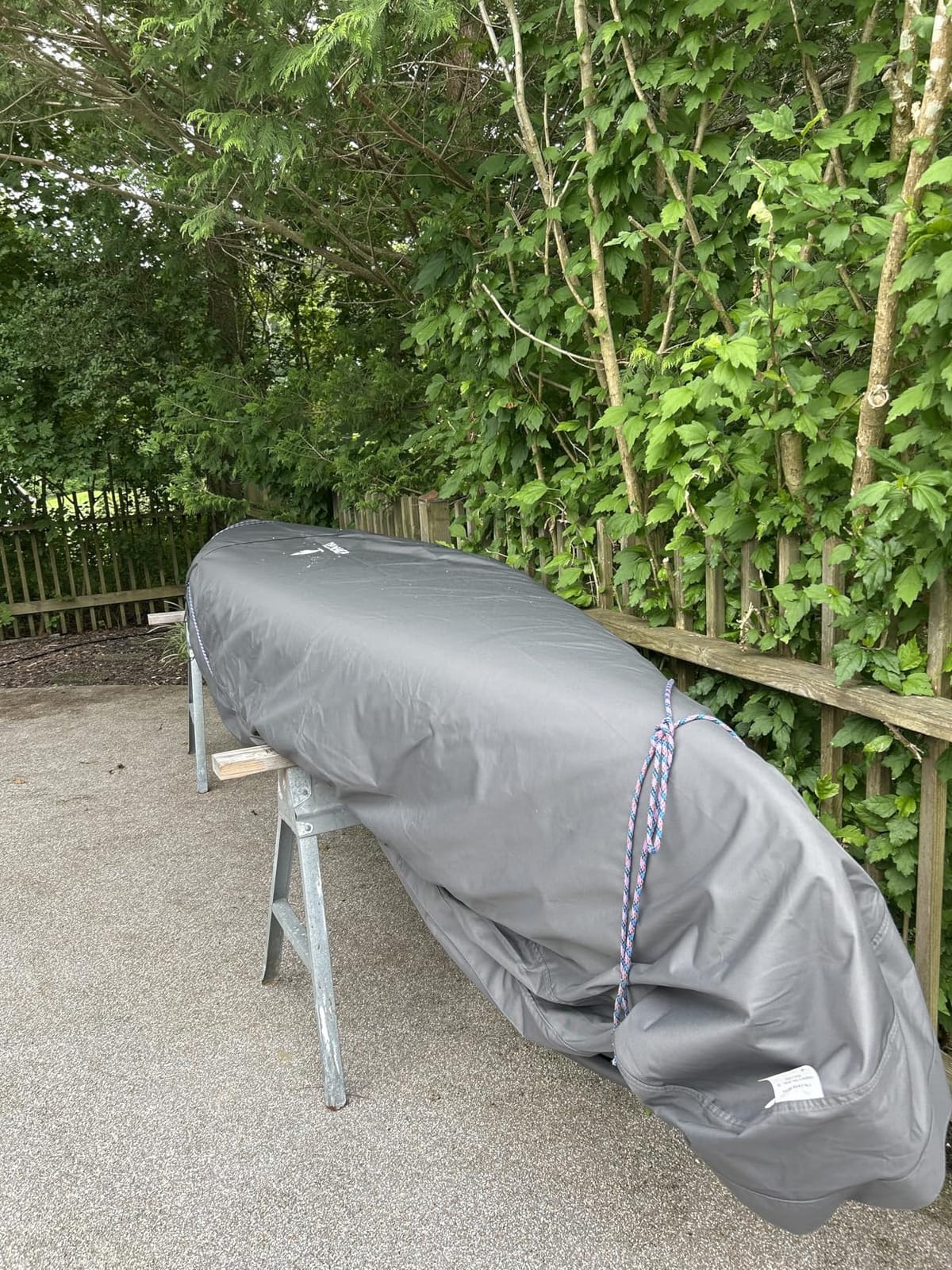 Kayak Cover 10ft 600D Waterproof Heavy Duty, Full Coverage Canoe Cover with UV Protection & Dust Resistant - for Indoor/Outdoor Storage, Fishing Boats, Paddle Board, Includes Storage Bag customer photo 2