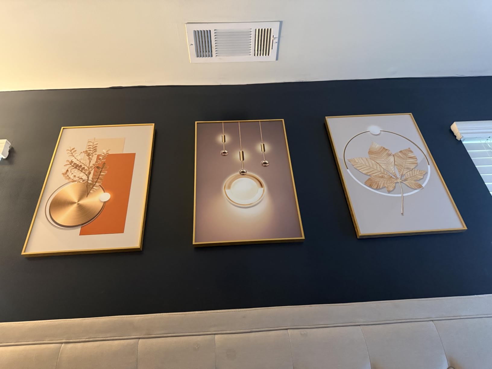 Large Framed Modern Abstract Wall Art for Living Room, 3 Piece 24x36 In | Silver gray tones art prints, Minimalist bright style Paintings, Crystal wall art for bedroom dining room hallway office customer photo 2