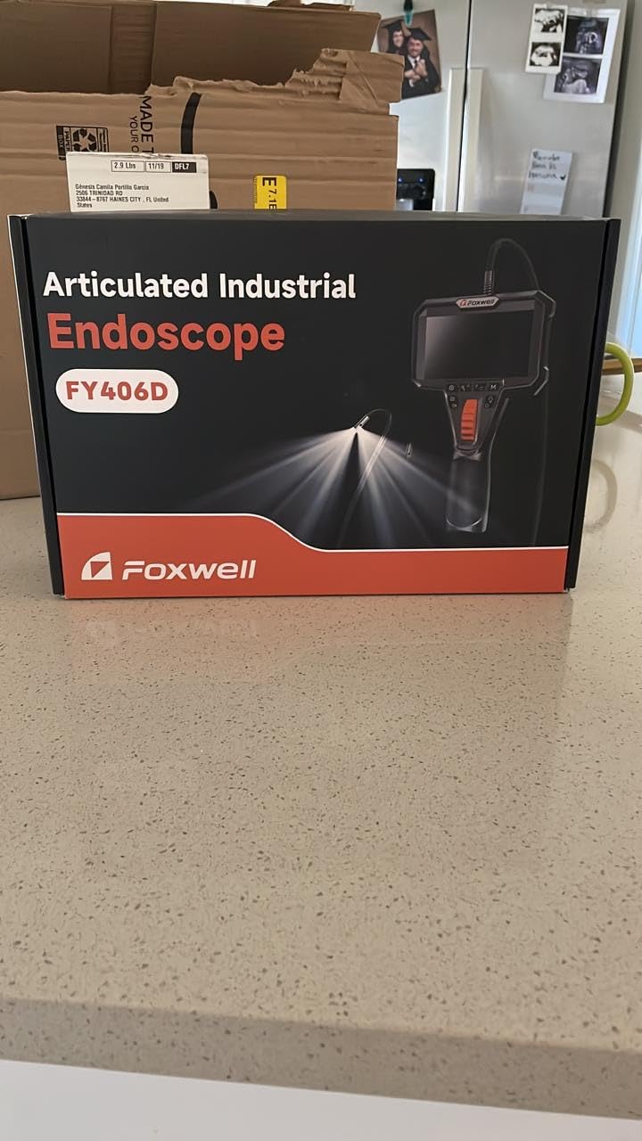 FOXWELL Y400 220° 2-Way Articulating Borescope, 0.24in Ultra-Slim Endoscope | with Light, IPS HD Screen, IP67 Waterproof Camera, 5.3FT Flexible Scope for Automotive, Engine, HVAC, Industrial Inspection customer photo 1