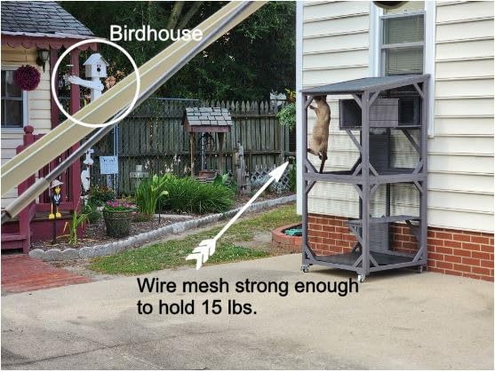 Aivtuvin Cat Catio Outdoor Cat House Movable Large Enclosures on Exercise Wheels Kitty Cage with Upgraded Resting Box, Waterproof Cover customer photo 2