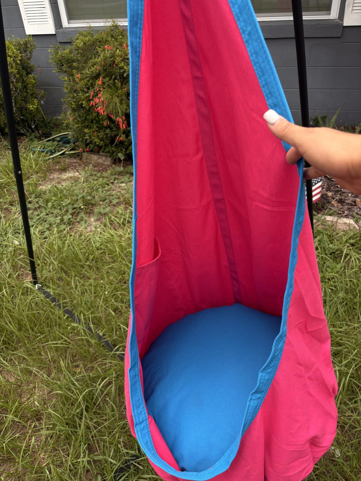 Swing Stand Frame with Sensory Pod Swings and Chair, Sensory Swing Set, X-Shaped Swing Frame, Heavy-Duty Metal Hammock Chair Stand for Adults Indoor and Outdoor 330LBS(Blue) customer photo 1