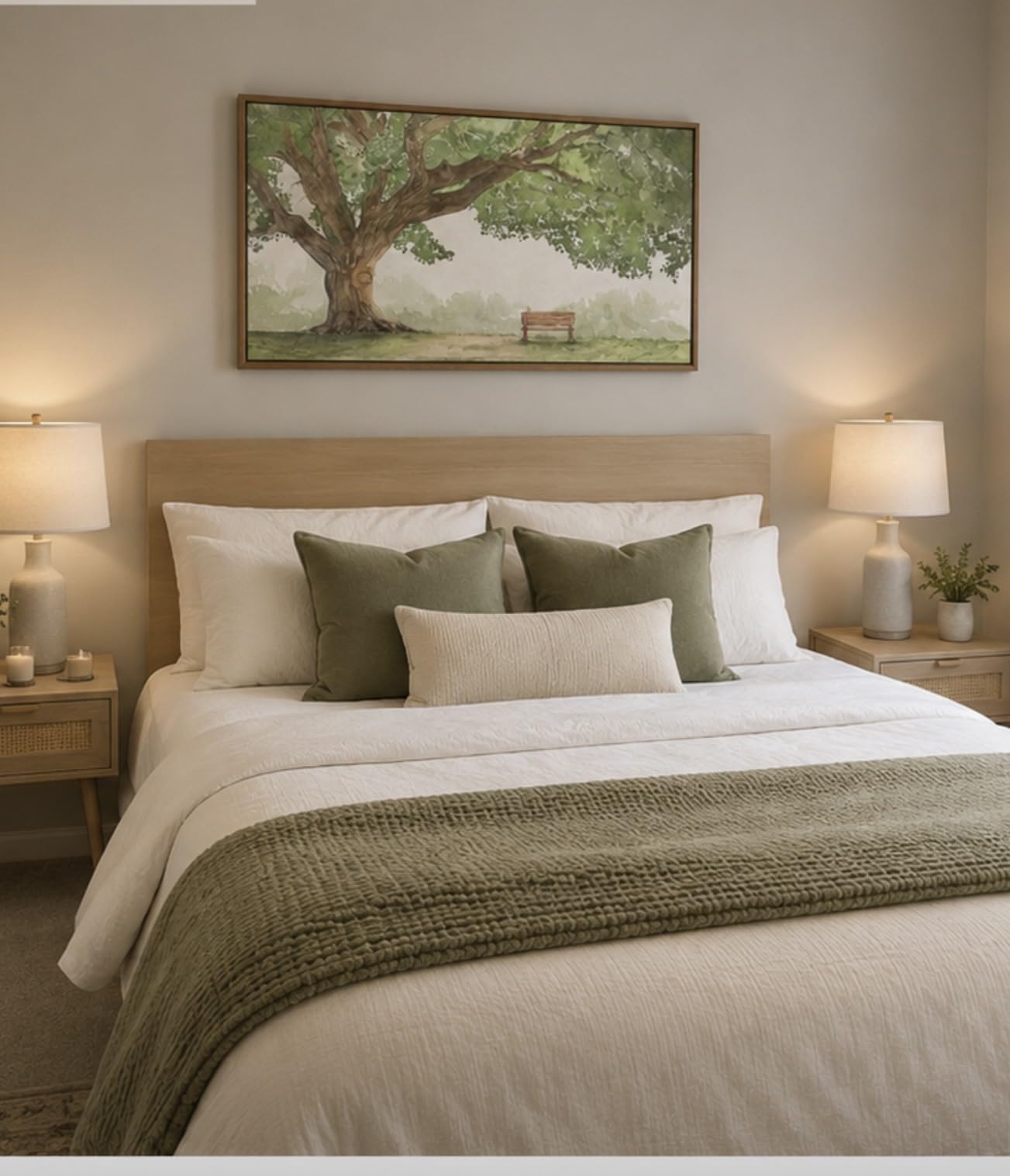 Extra Large Framed Landscape Rustic Wall Art for Living Room, Vintage Scenery Canvas Artwork Prints, Countryside Vast Field Grassland Picture Farmhouse Country Painting for Bedroom Decor 16x48 Inch customer photo 1