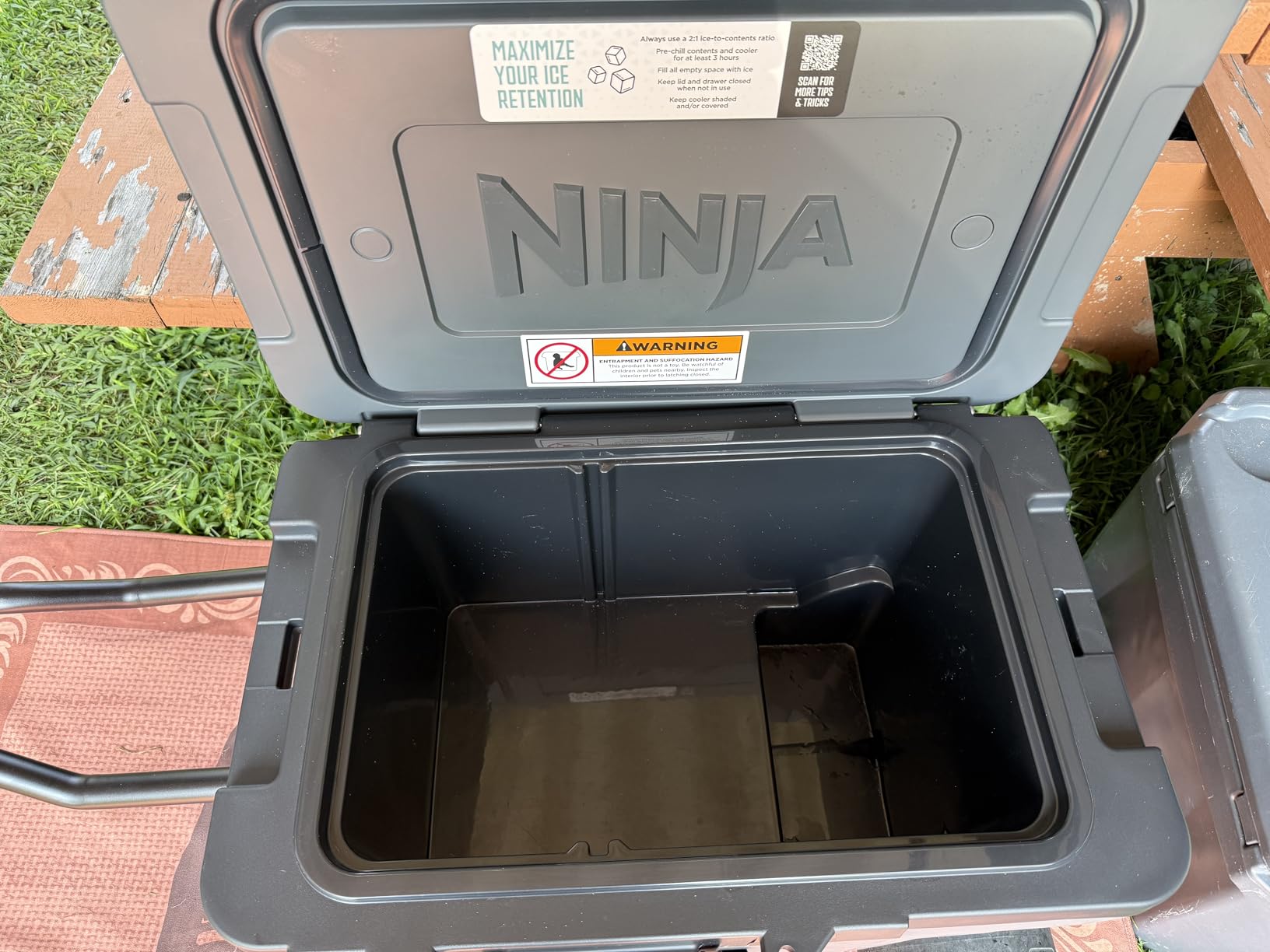 Ninja FrostVault 45qt Cooler with Wheels, Dry Storage, Charcoal Gray | Ninja FrostVault's 45-qt capacity holds 68 cans, keeps food cool & dry, and rolls easily on all-terrain wheels customer photo 1
