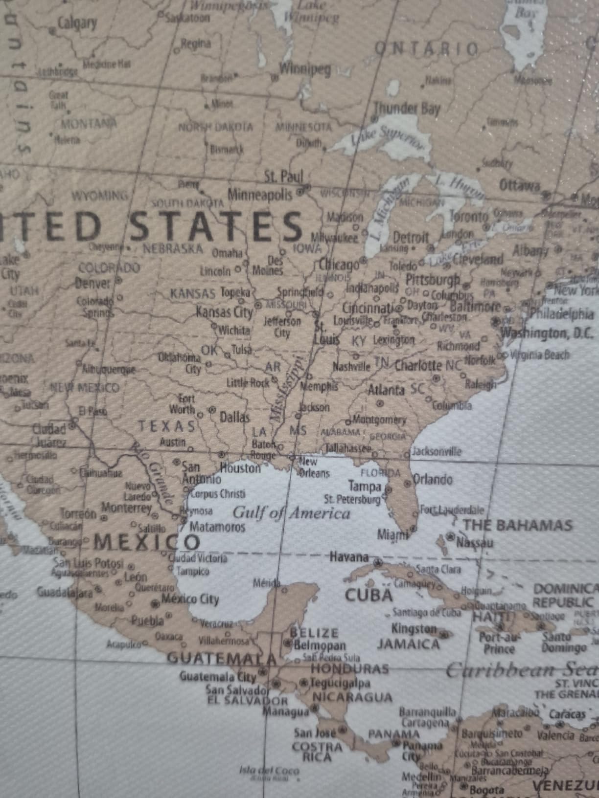 IPIC Vintage Teal World Maps for Wall, World Map Canvas, Size 30x24 in | Canvas Map of the World for the Home Office, Study, Living Room, Ready to Hang customer photo 2