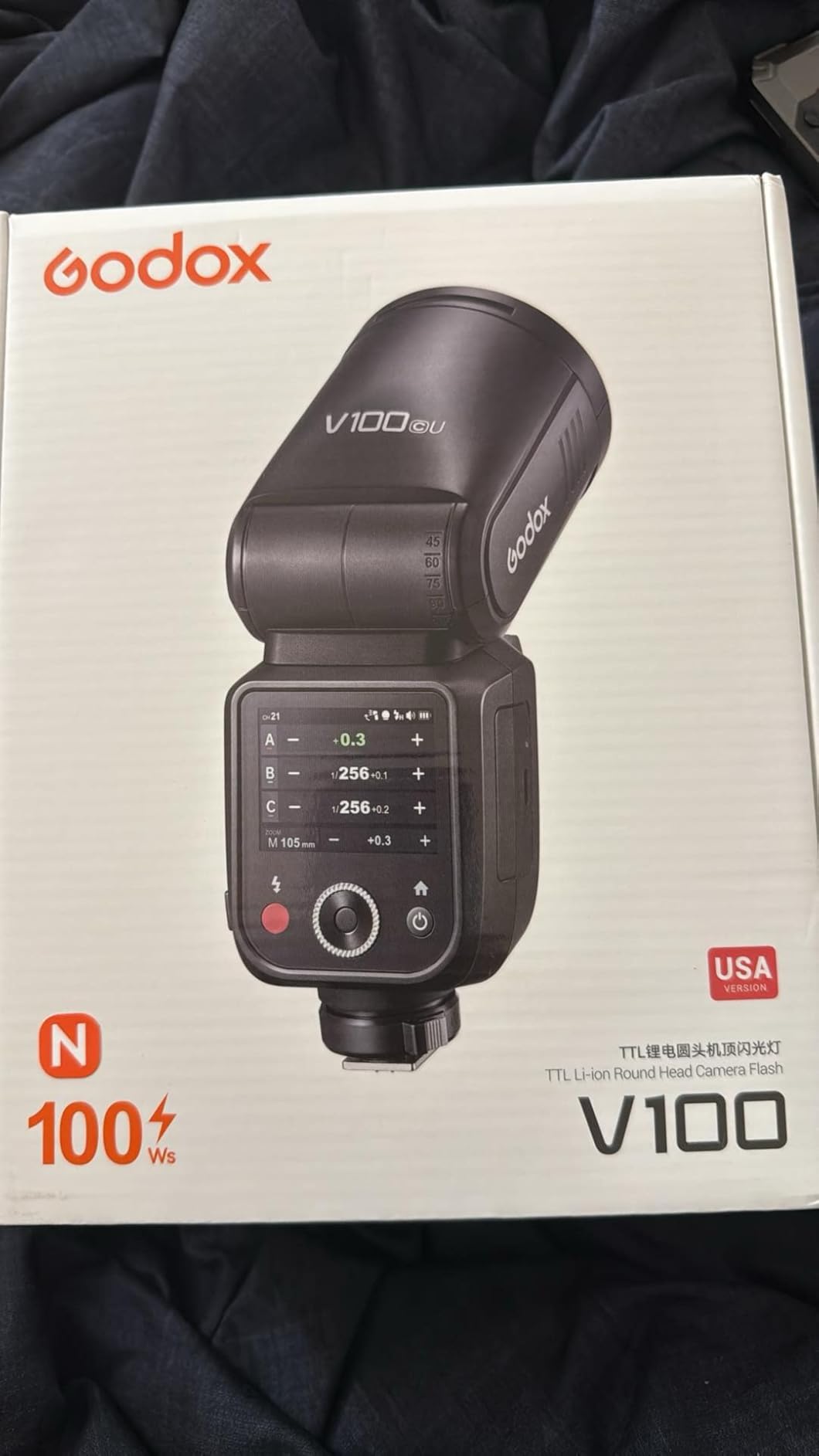 Godox V100 C V100-C Flash for Canon, 100Ws TTL Canon Speedlite HSS 1/8000S, Touchscreen Control, 400 Full Power Flashes, Lithium Battery, 1.7s Recycle Time, 2.4G Wireless External Flash (USA Version) customer photo 2