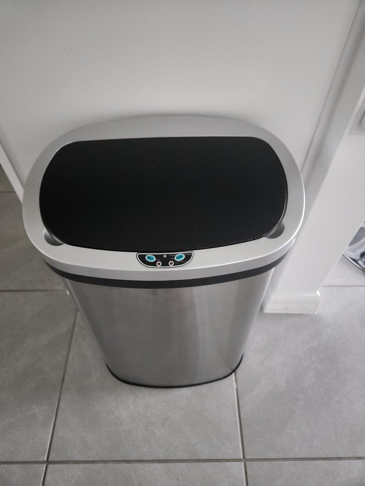 Kitchen Trash Can 13 Gallon Touchless Trash Bin with Lid, Stainless Steel | Automatic Motion Sensor Bathroom 50 Liter Trash Can, Garbage Can Waterproof Garbage Bin Wastebasket for Toilet, Bedroom customer photo 2