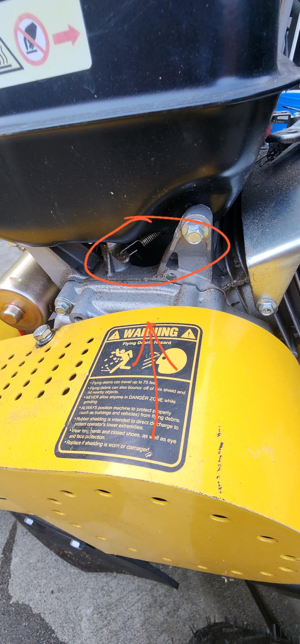 MechMaxx 15 inch DUCAR 420cc 15HP Electric Start Gasoline Engine Stump Grinder With Tow Bar,12pcs Alloy Teeth, 15'' Cutting Height And 10'' Cutting Depth,Two Wheel Brake System, SG380 Yellow customer photo 1