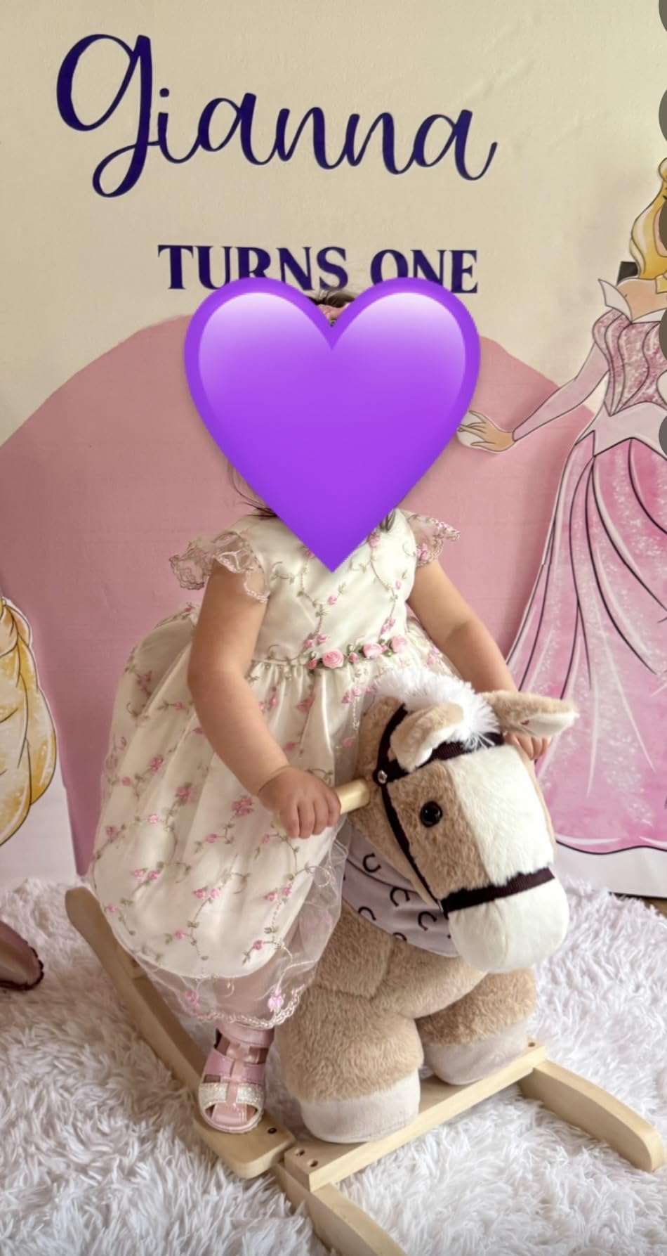 Rock My Baby Rocking Horse with Seat, Plush Ride-On Rocker with Realistic Sound, Wooden Rocking Horse for Toddlers Ages 1-3, Caramel Horse, CPC Certified customer photo 2