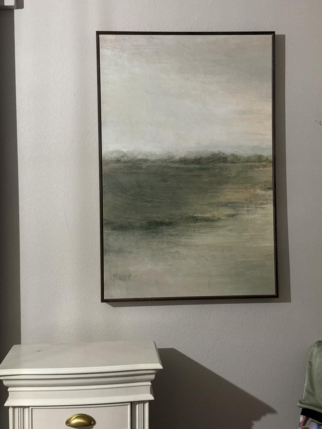Large Framed Green Abstract Wall Art for Living Room, 3 Piece Set, 24x36 In customer photo 1
