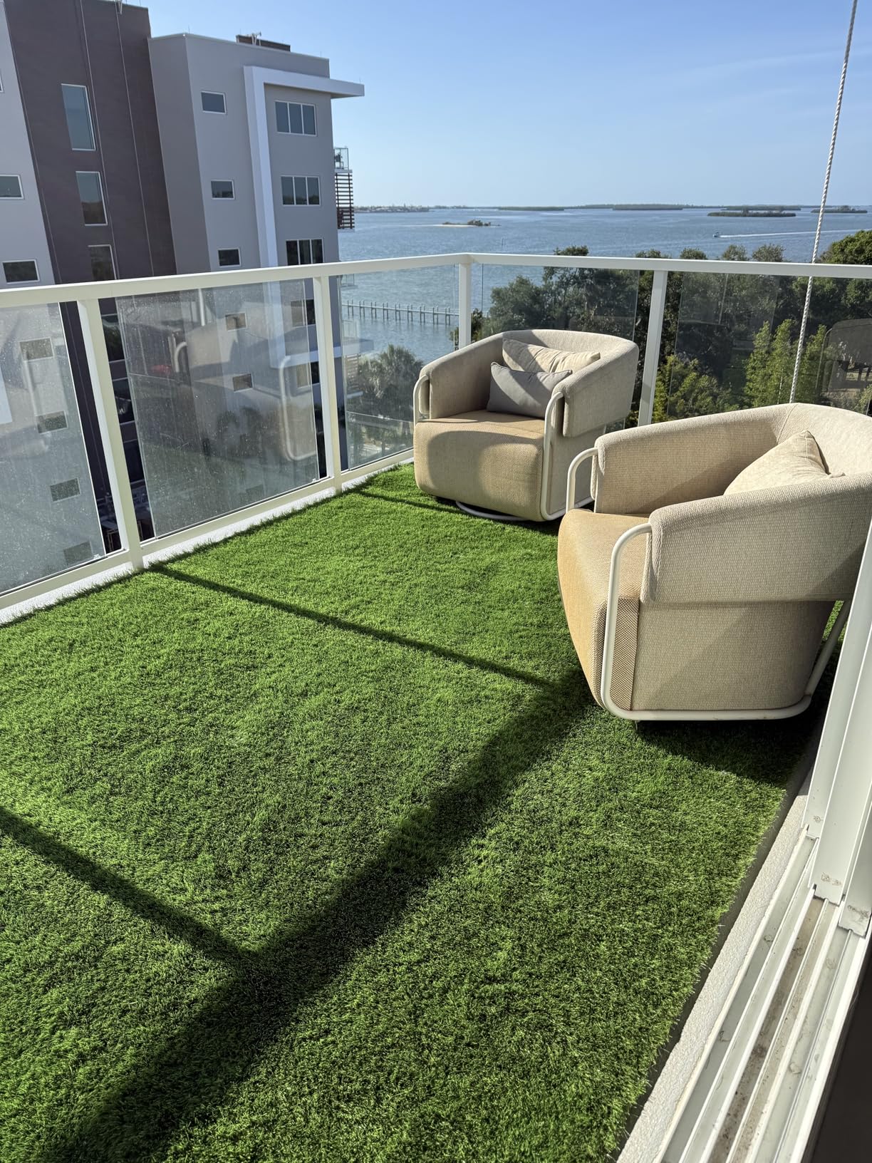 Thick Artificial Grass Turf 4x10FT, 1.77 Inch Realistic Fake Grass Rug with Drainage, Customizable with Extra Large Size, Perfect for Indoor and Outdoor Use, Synthetic Grass Mat for Dogs customer photo 2