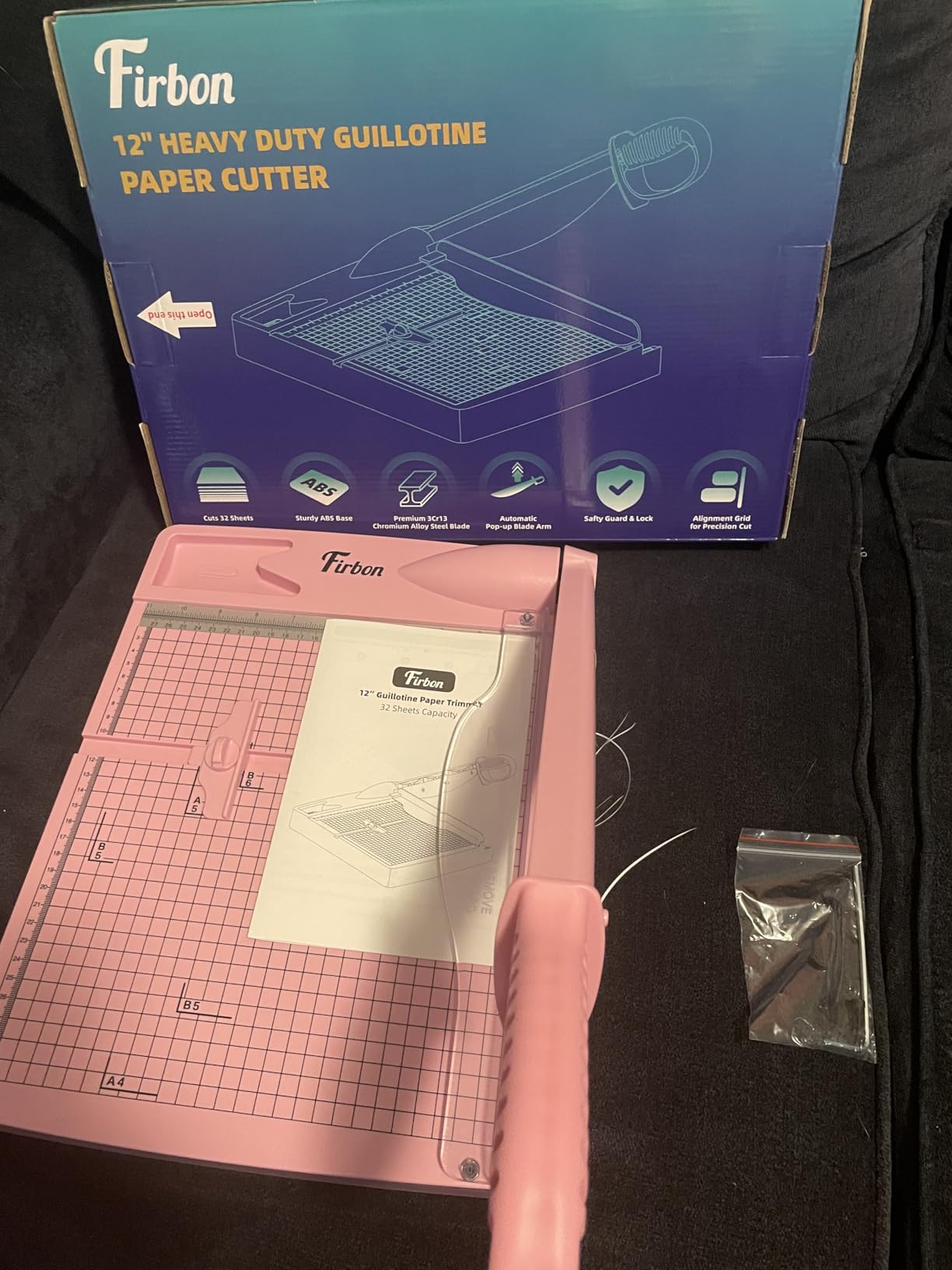 Firbon 12 Inch Guillotine Paper Cutter, Heavy-Duty Paper Trimmers, Gray | 30-Sheet Capacity | Inch & CM Scales | Paper, Cardstock & Photo Trimming | Scrapbooking Crafts | Office, Home & Studio Use customer photo 2