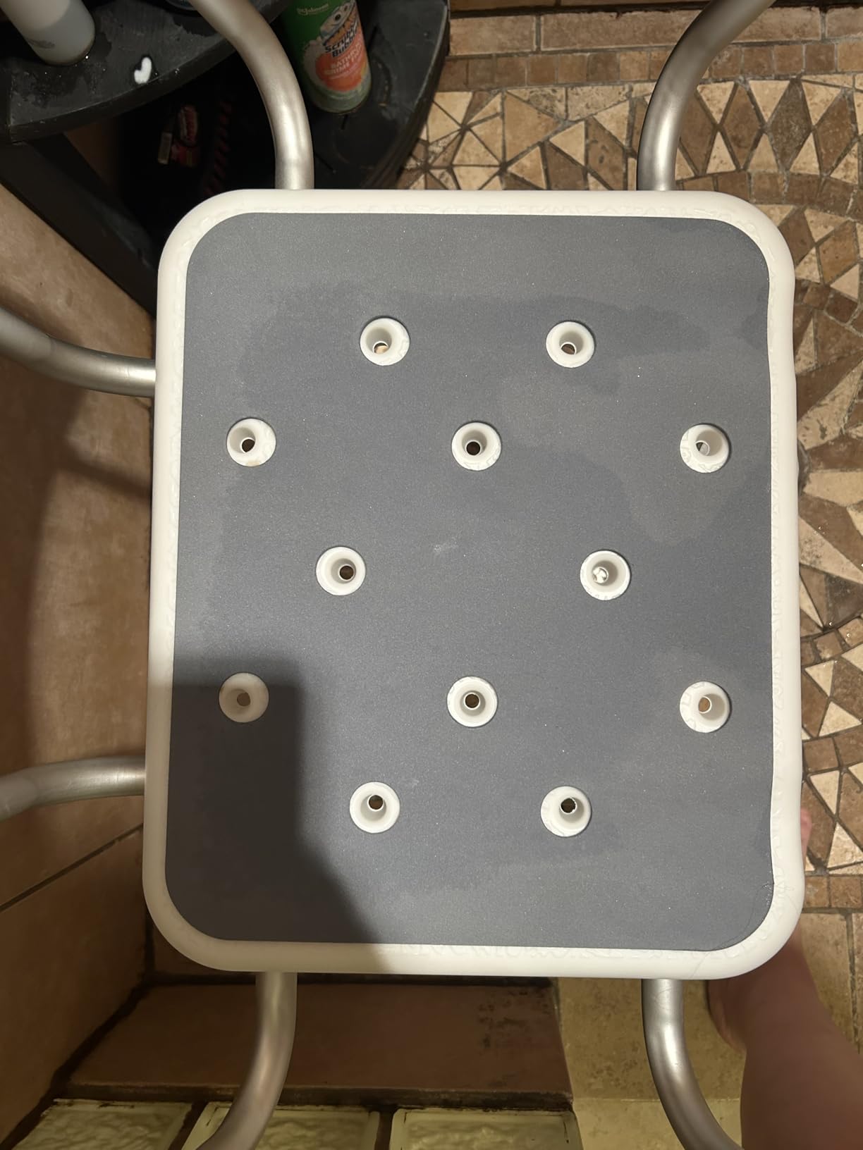 BRITULIF Shower Chair with Arms and Back for Inside Shower, 550 lb Capacity | Tool-Free 4-Step Assembly, Waterproof EVA Cushions, 5 Height Settings, Fast Drainage, Rust-Resistant Frame customer photo 1