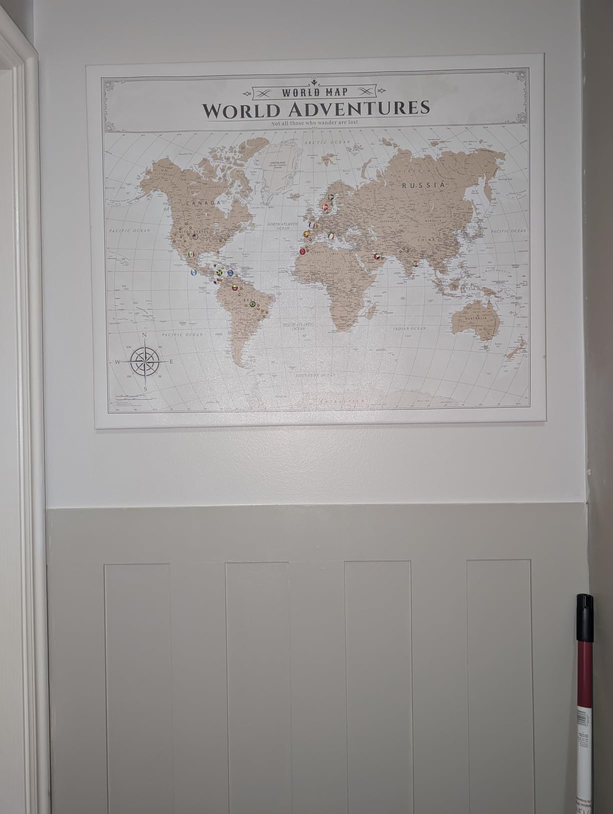 IPIC Vintage World Maps for Wall, World Map Canvas, Total Size 24x16 in | Map of the World and USA,Canvas Map for the Home Office, Study, Bedroom , Ready to Hang customer photo 2