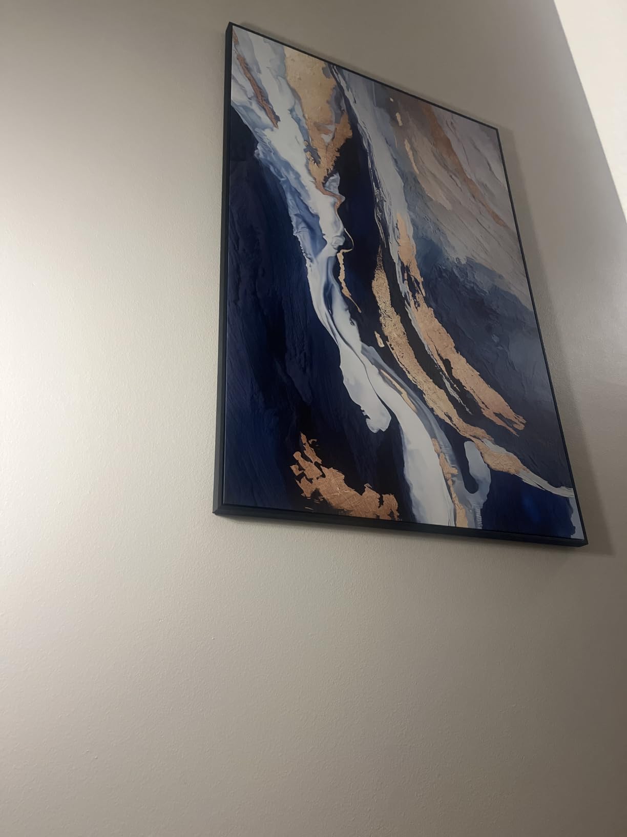 Large Framed Modern Abstract Vertical Wall Art for Living Room, Bright Style Luxury Prints Paintings Artwork for Walls, Minimalist Silver Gray Pictures for Hallway Entryway Foyer Stair Office Wall Decor 30x60 In customer photo 1