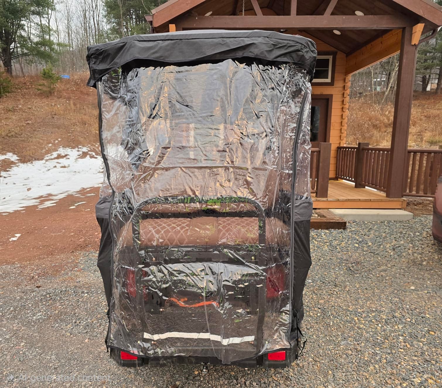 KEMIMOTO Golf Cart Enclosure, 4 Passenger Golf Cart Rain Cover | 600D Waterproof Driving Enclosure with Clear PVC Windshield for Extended Roof Golf Cart customer photo 1