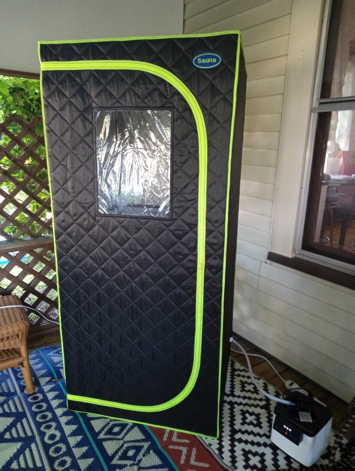 Portable Full Size Infrared Sauna for Home, Pentagonal Size Far Infrared Sauna, One Person Sauna Tent with Heating Foot Pad, Portable Chair (L38 x W38 x H63, Grey) customer photo 1