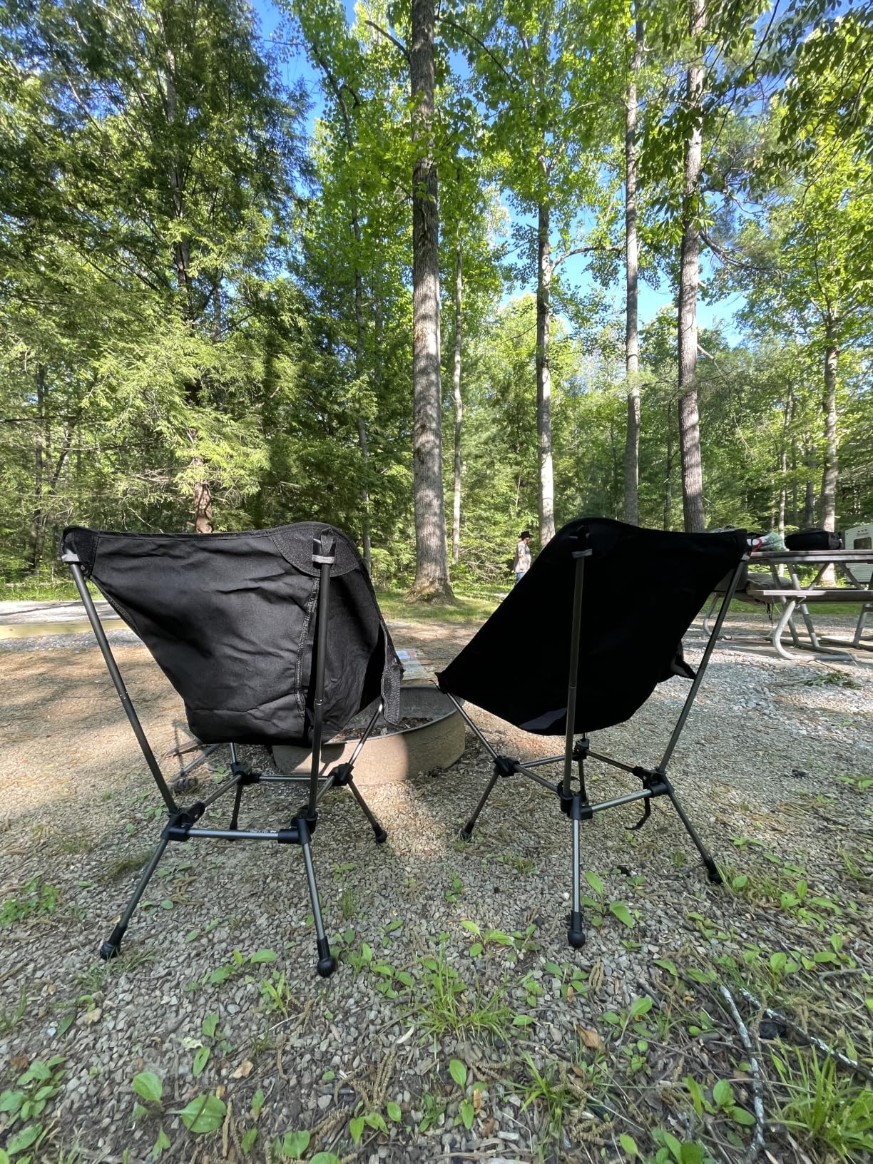 MOON LENCE Portable Camping Chair Plus, Larger & Roomier, Compact and Lightweight, Folding Chair for Backpacking Hiking Beach, Ultralight Camp Chair 330Lbs Capacity (Black) customer photo 1