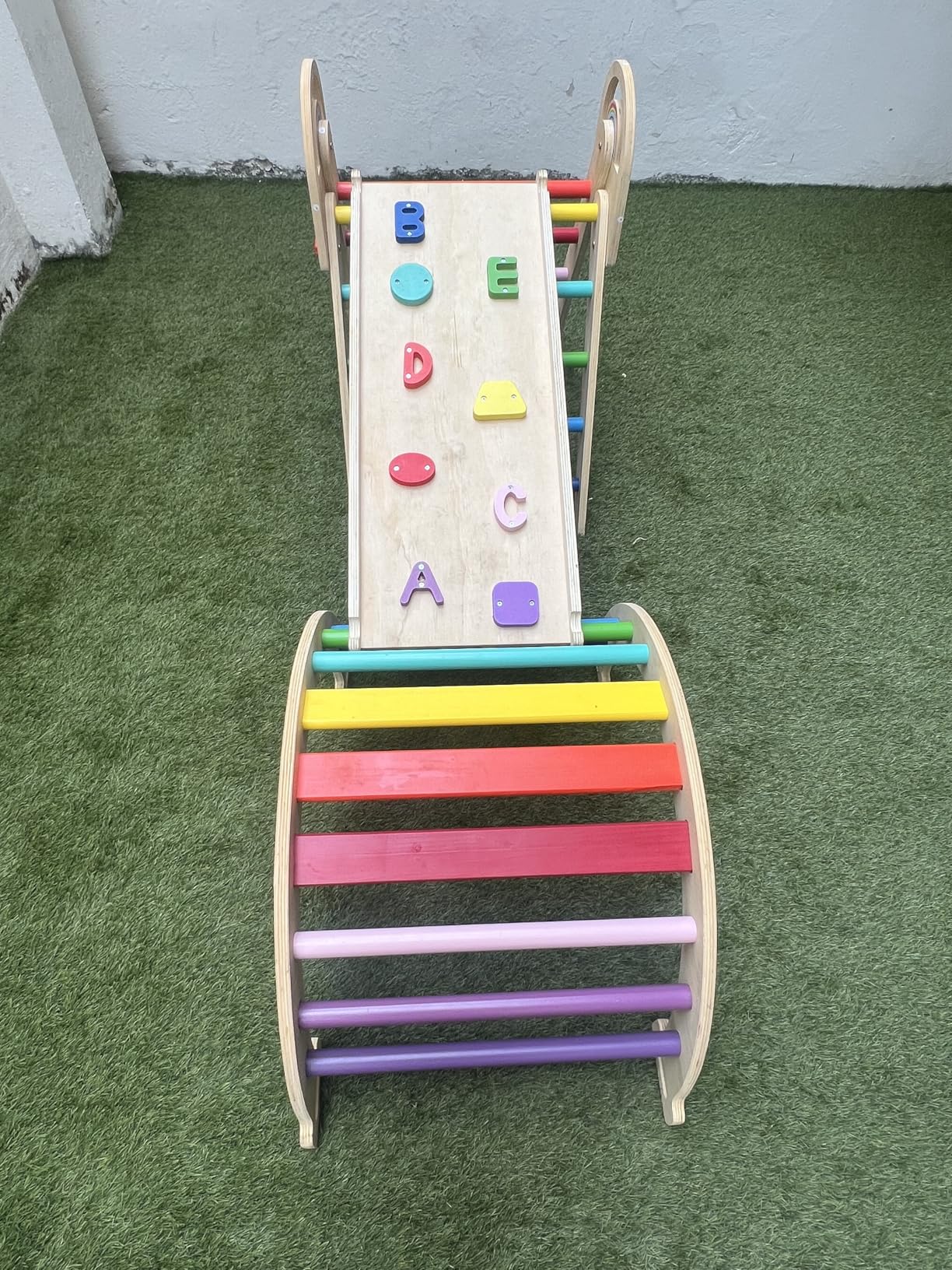 Pikler Triangle Set, 9-in-1 Montessori Climbing Toy for Toddlers | Foldable Wooden Indoor Jungle Gym & Playground Climber, Learning and Motor Skills, for 18 months-7 years customer photo 1
