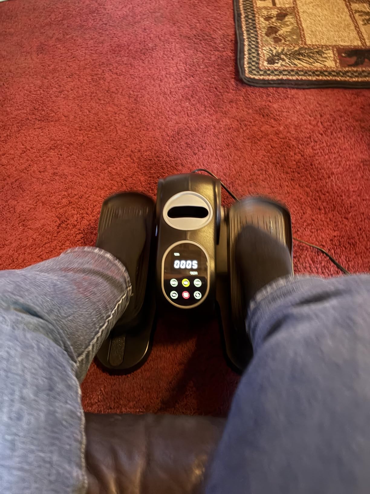MERACH Under Desk Elliptical Machine, Leg Exerciser While Sitting for Seniors with 12-Speeds & Remote Control, Quiet Portable Electric Seated Pedal Exerciser Machine for Home Office customer photo 2