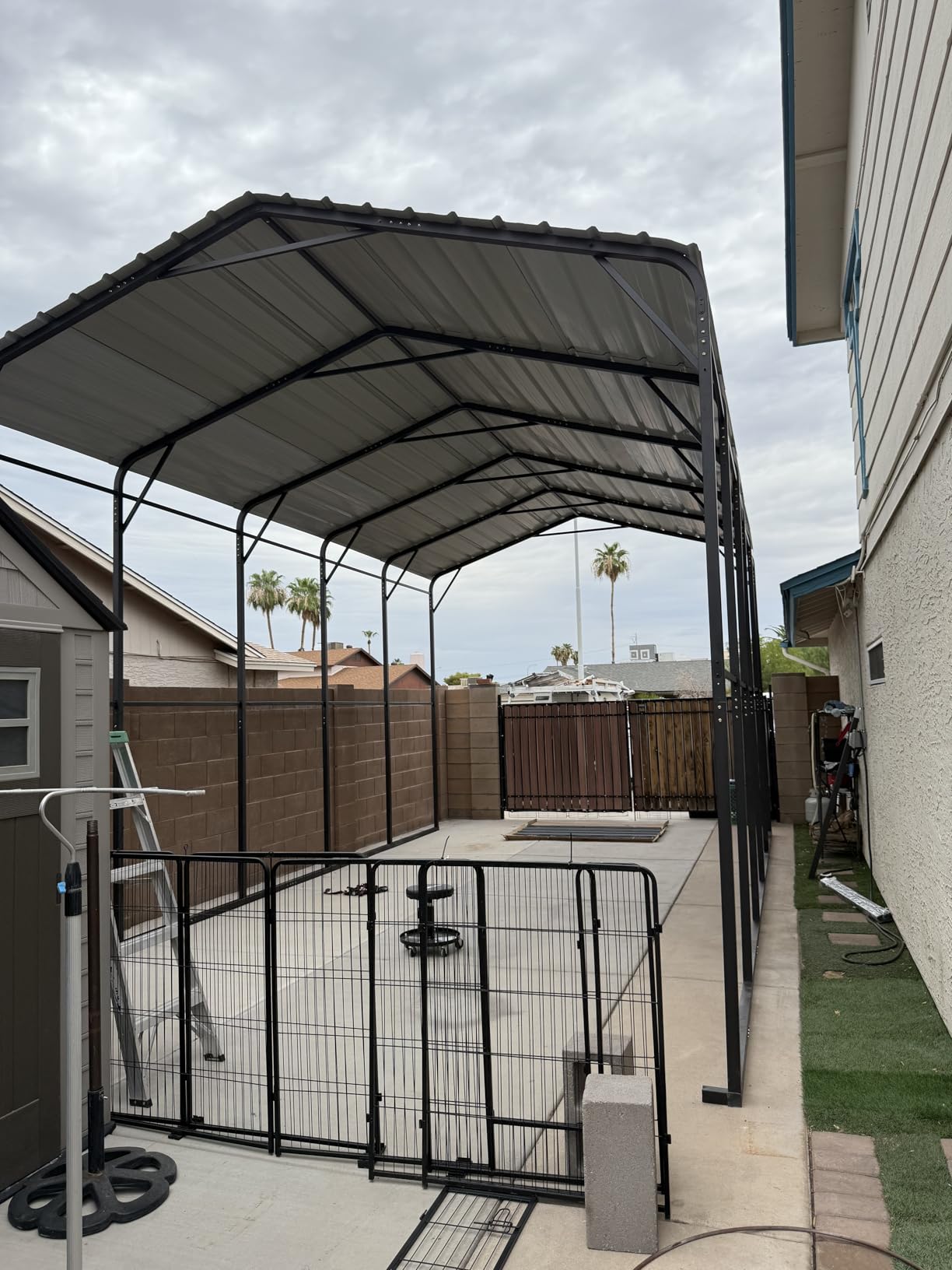 GREEN PARTY 14x35x13 ft Metal RV Carport Heavy Duty Canopy Garage Shelter | Galvanized Steel Roof, Reinforced Frame Car Ports, Wind Resistant, Outdoor All-Weather Use, for 2 Cars, RV, Trucks and Boats customer photo 2