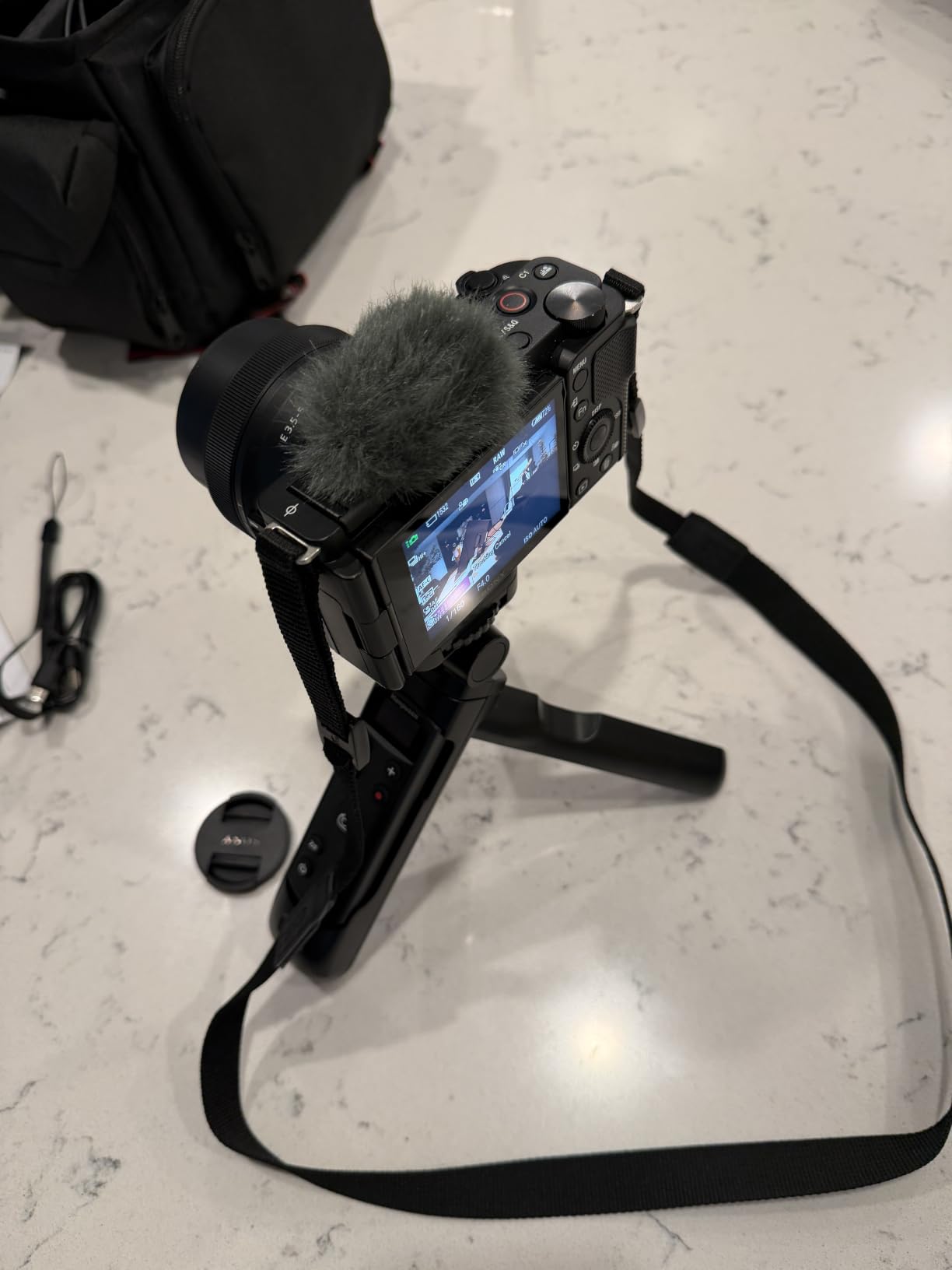 Wireless Shooting Grip Tripod with Rechargeable Remote Control for Sony ZV-1/ZV-E10/ZV-1F/ZV-E1 - Mini-Tripod for Vlogging customer photo 1