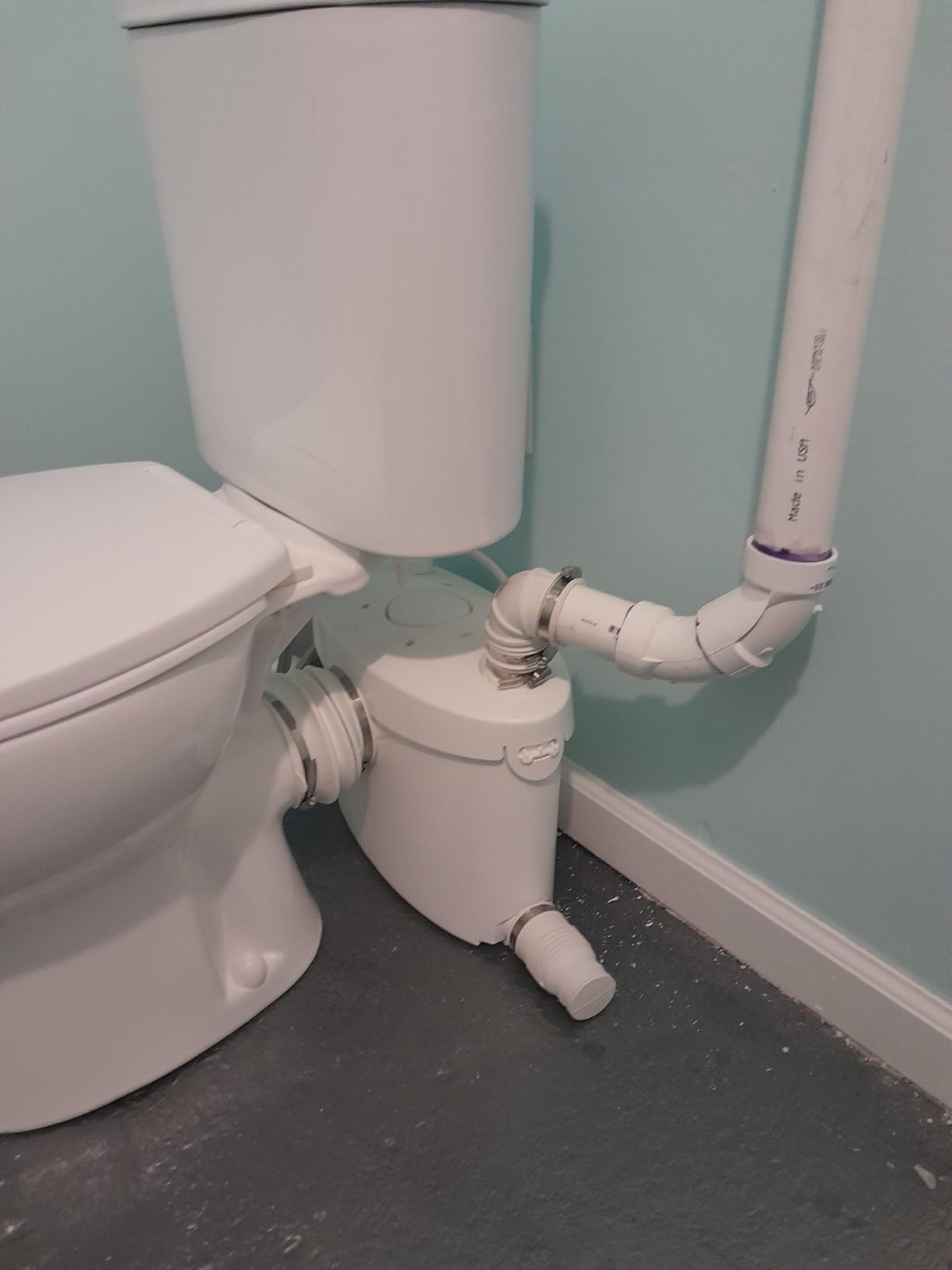 Simple Project 750W Macerating Toilet System with 4-Inlet, Extension Pipe | Upflush Toilet System for Basement, Modern Toilet Bowls with Toilets Tank & Pump Macerator Pump- Easy Install, Space Saving customer photo 1