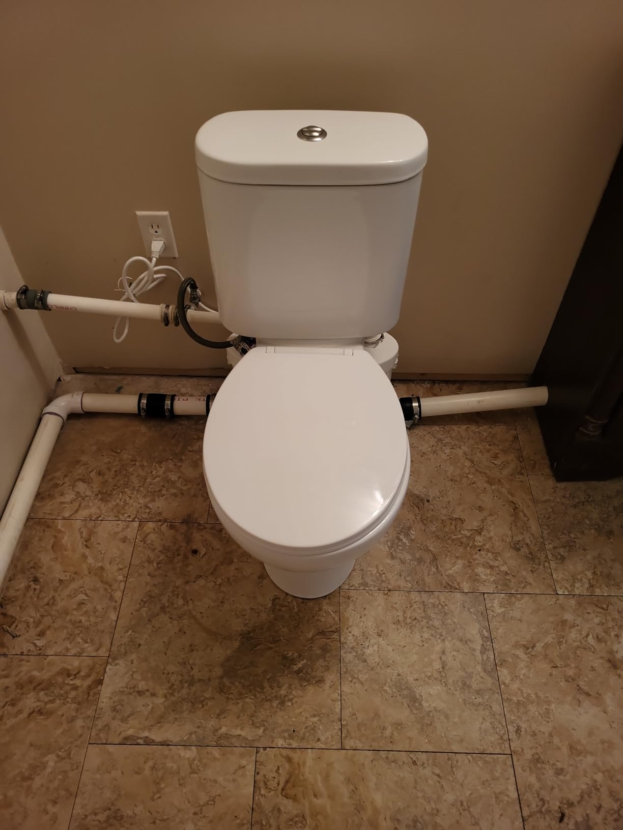 Simple Project 750W Macerating Toilet System with 4-Inlet, Extension Pipe | Upflush Toilet System for Basement, Modern Toilet Bowls with Toilets Tank & Pump Macerator Pump- Easy Install, Space Saving customer photo 2