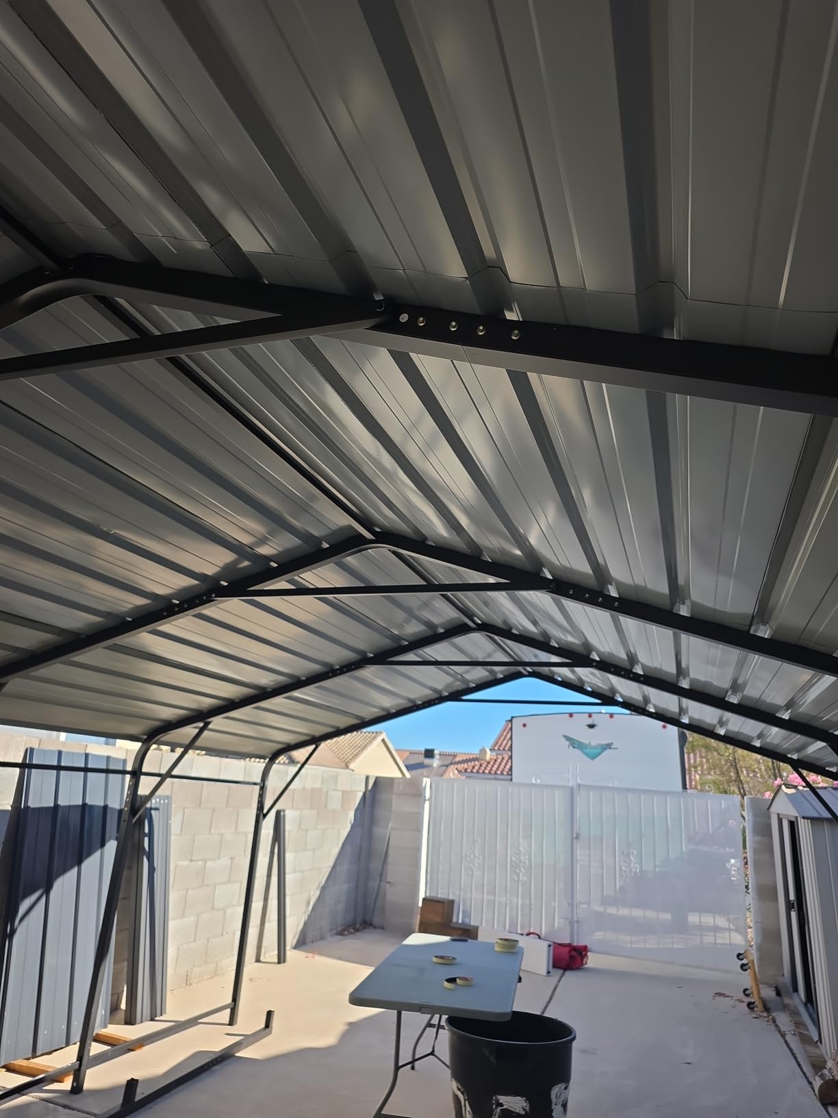 MFSTUDIO Metal RV Carport 14x35ft, Heavy Duty Carports Car Canopy Shelter | Garage Shed Shade Tall Cars Port kits Portable Height 13ft for Large RVs with Galvanized Steel Roof, Frame for Boats, Truck customer photo 1