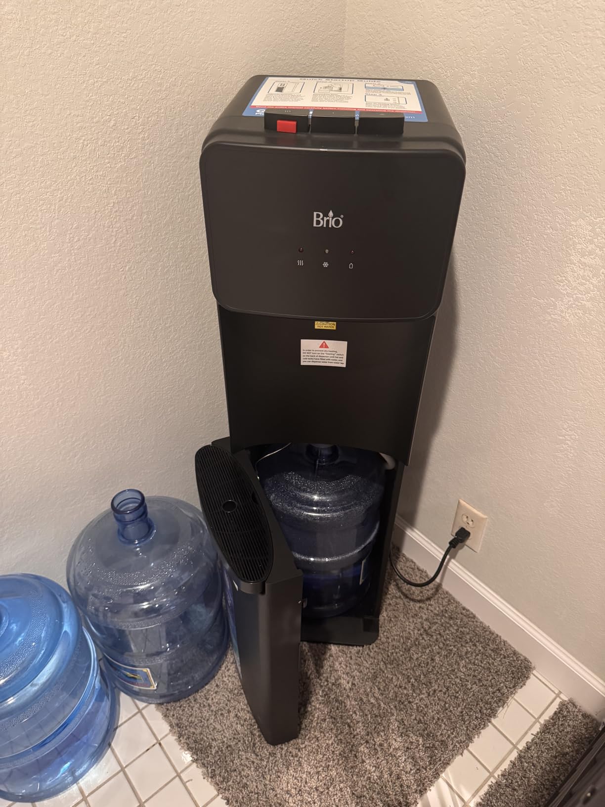 Brio 130 Series Bottom Load Water Cooler Dispenser for 5 Gallon Bottles, Hot, Room & Cold, Great for Home or Office, Child Safety Lock, Empty Bottle Alert, Energy Star 3.0, Black customer photo 2