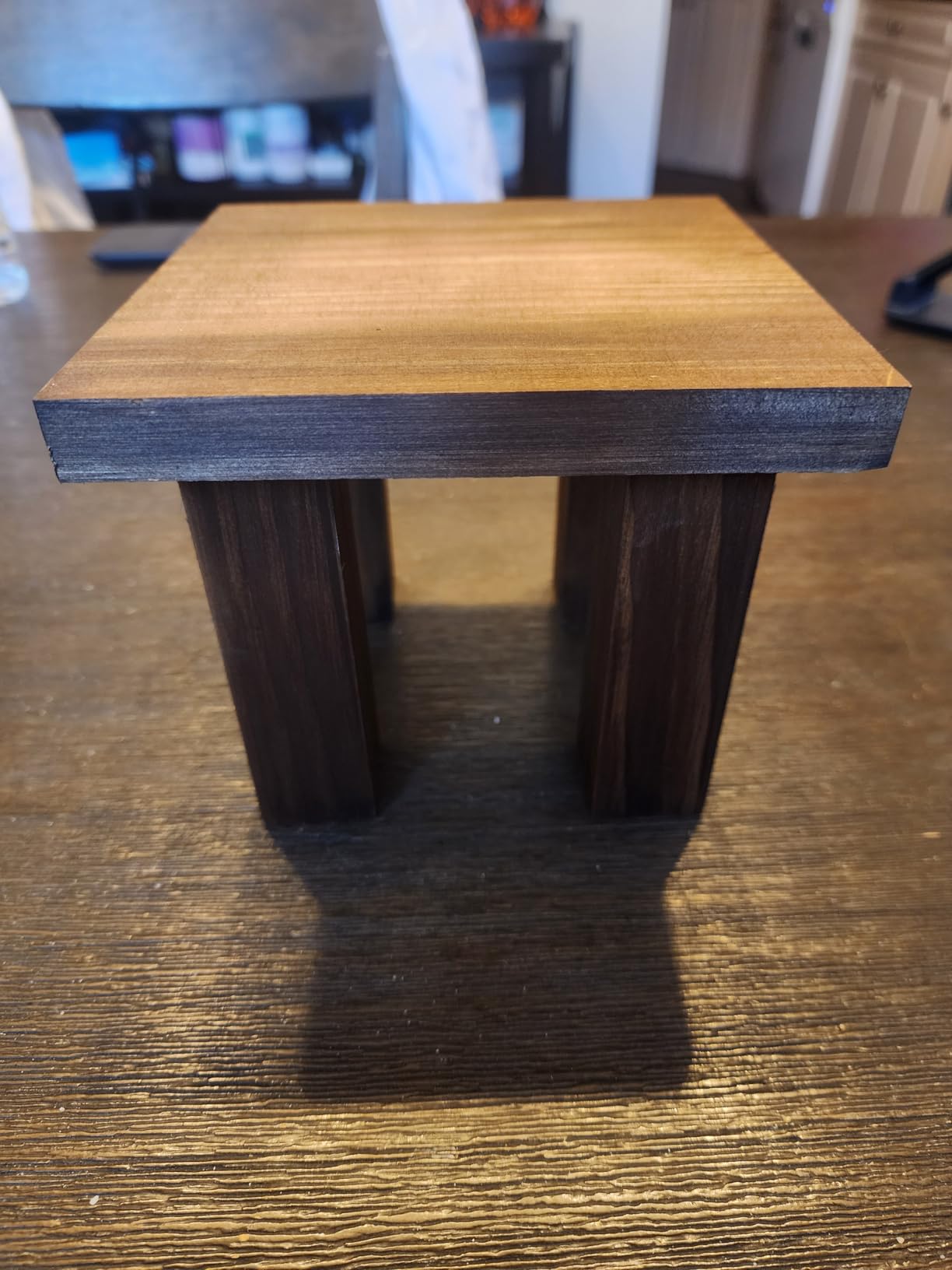 Newborn Photography Props Wooden Table Brown Mini Bedside Table Rustic Square End Table Baby Photoshoot Props Display Risers for Any Newborn Bed and Birthday Cake Smash Photoshoots customer photo 2