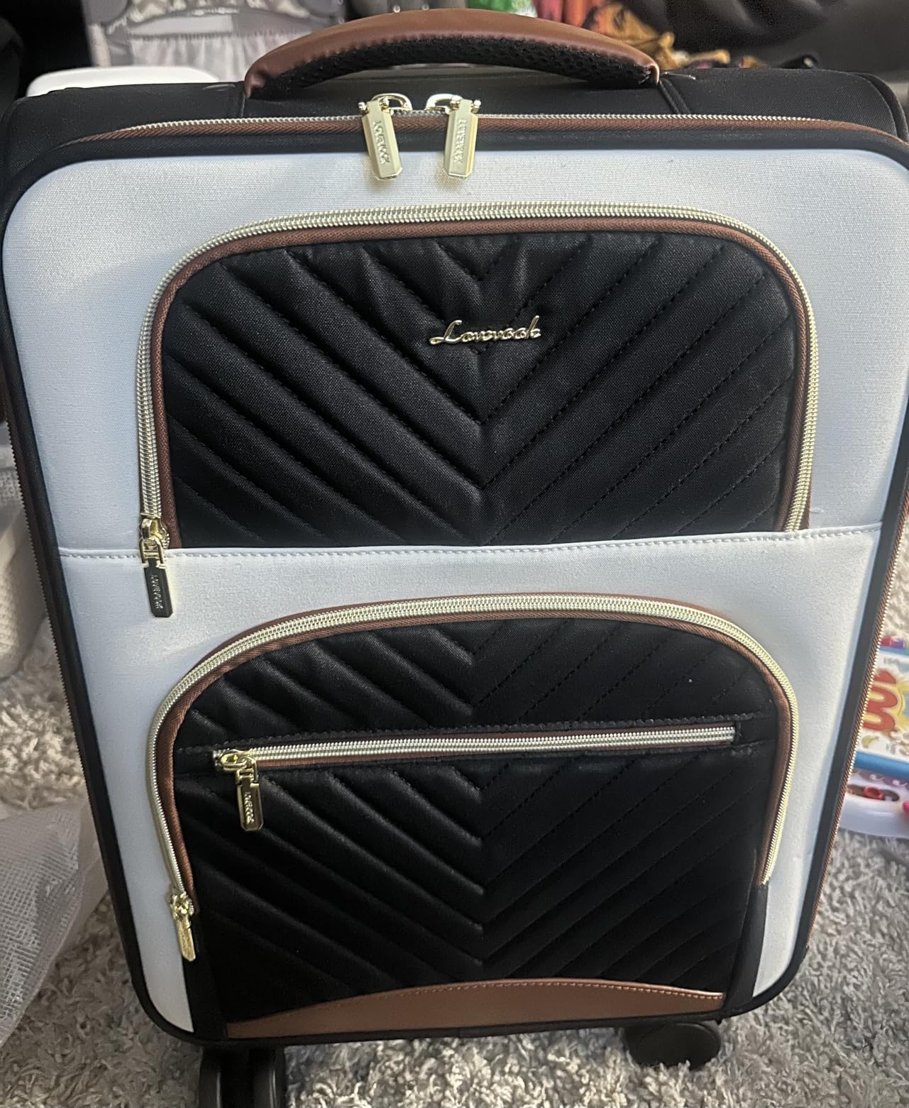 Carry on Luggage 22x14x9 Airline Approved, Waterproof Carry on Suitcase with 3 Pouches, Lightweight Softside Underseat Travel Luggage with 360 Spinner Wheels, TSA Lock for Travel Business customer photo 1