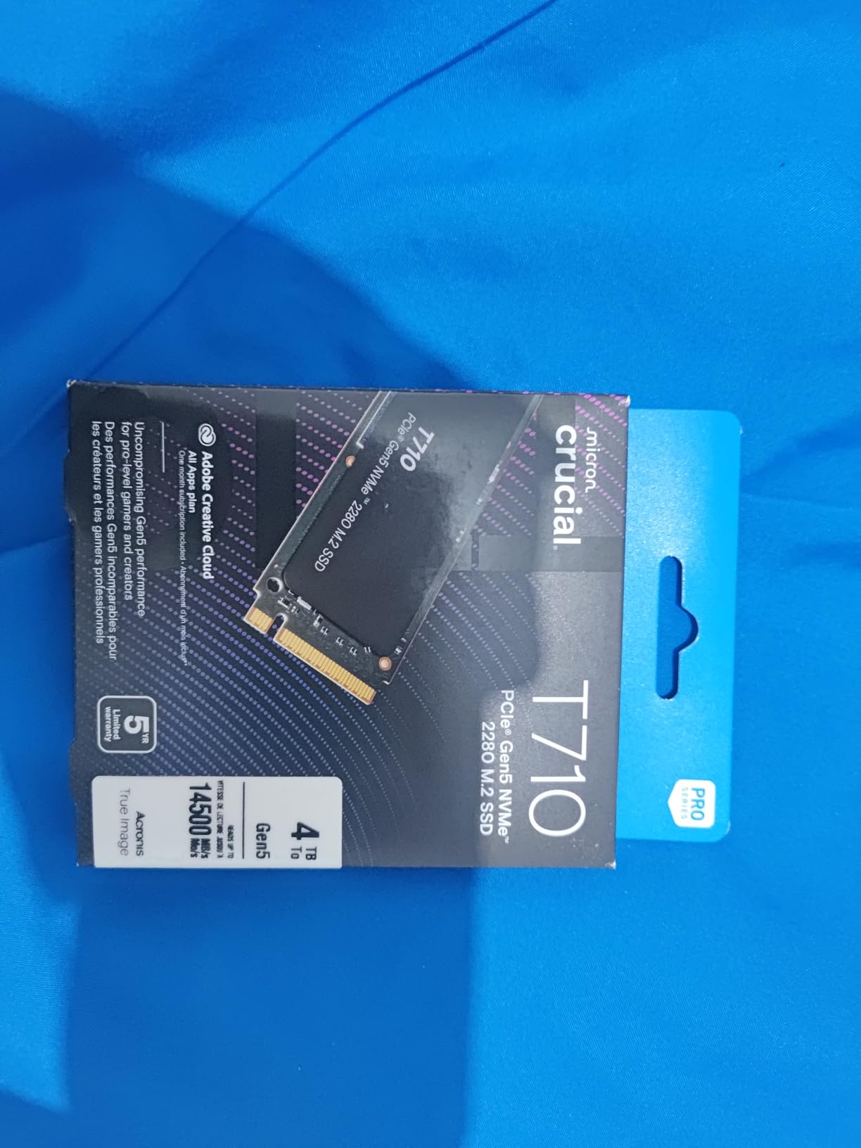 Crucial T710 PCIe Gen5 NVMe 4TB SSD, Up to 14,900 MB/s, Laptop & Desktop Compatible (PC), for Creatives and Hardcore Gamers, Solid State Drive, Includes 1Mo Adobe CC - CT4000T710SSD8-01 customer photo 1