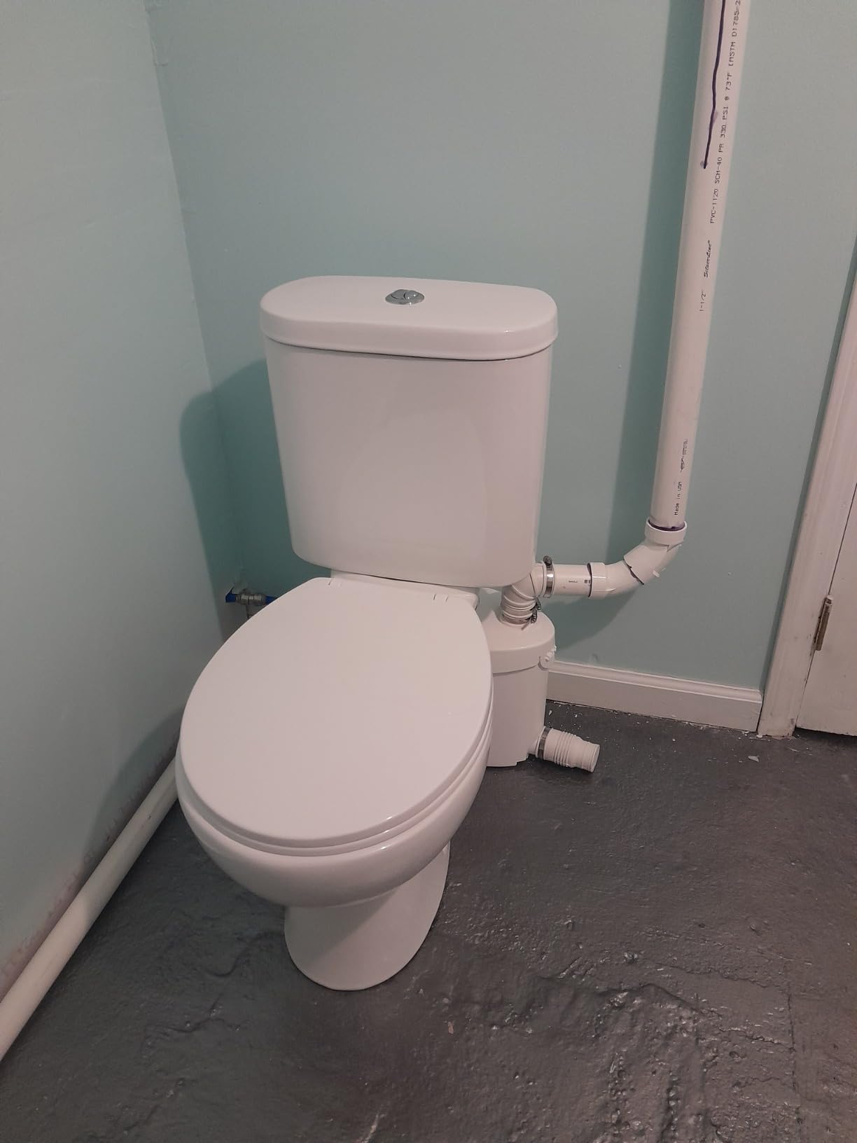 Simple Project Macerating Toilet System with 4-Inlet&500W Macerator Pump | Upflush Toilet for Basement, Powerful 1.6GPF Flush &Quiet, Durable Pump, Extension Pipe - Easy Install, Space Saving customer photo 1