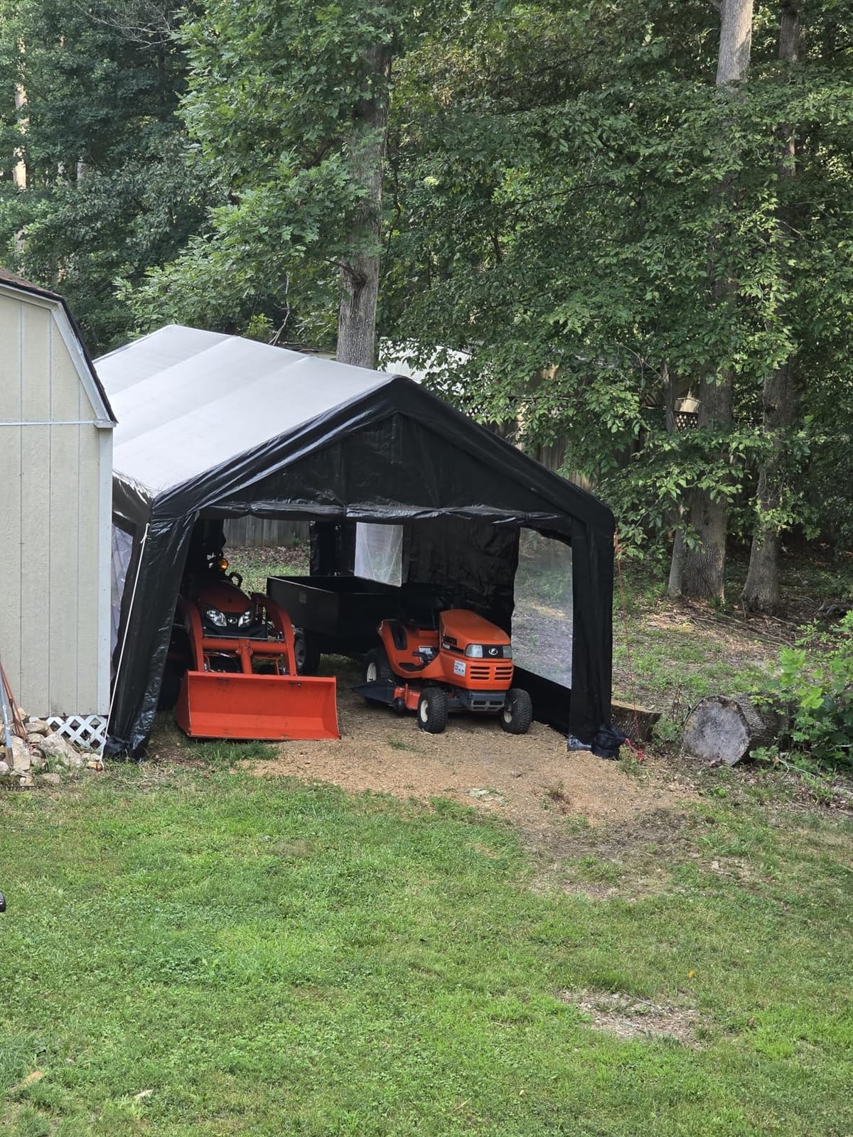 AirWire 20x12 FT Heavy Duty Carport, Portable Car Tent Garage | Enclosed Car Port Canopy with Reinforced Base, All-Season Tarp, Roll-Up Windows & Side-Opening Door for Truck, Boat, Black customer photo 1