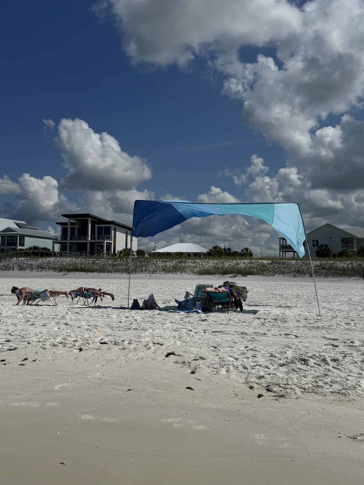 MillionShades Beach Shade Canopy - No Ropes, No Sandbags, Quiet in Wind, 14x14 ft Wind-Propelled Beach Shade Sail, UPF 50+, Grande for 10+ People customer photo 2