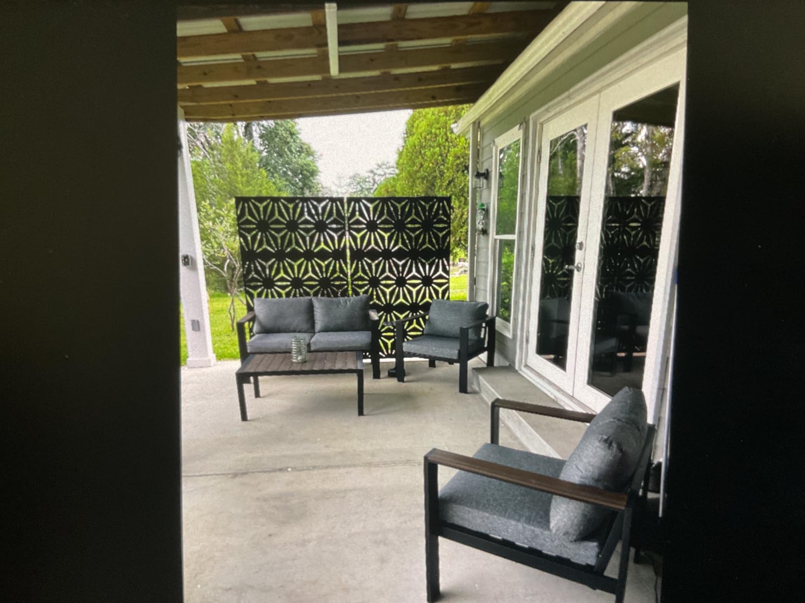 Metal Privacy Screen for Outdoor Freestanding 72