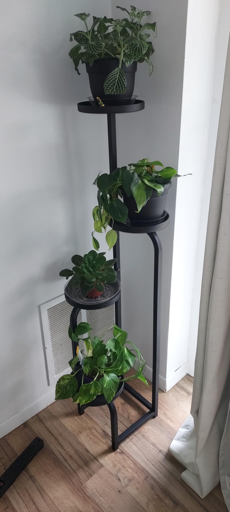 Bamworld Plant Stand with Grow Light Corner Metal Flower Pot Stands | 4 Tier Plant Shelf with Grow Lights for Patio Garden Balcony Living Room Bedroom(Patent Design) customer photo 1
