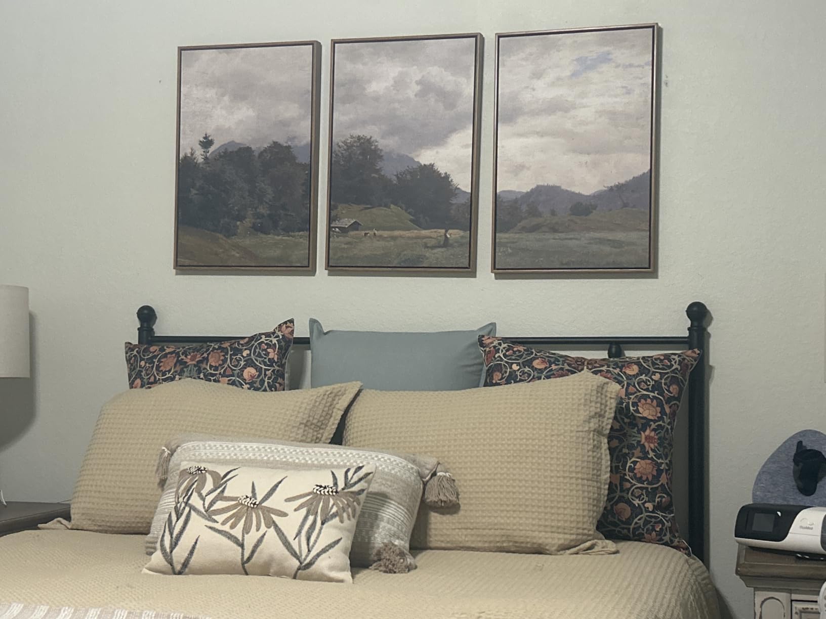 SIGNWIN Framed Wall Art Print Set Misty River Landscape Soft Neutral Nature Scene Photography Modern Art Closeup Relax/Calm Dark for Living Room, Bedroom, Office - 16