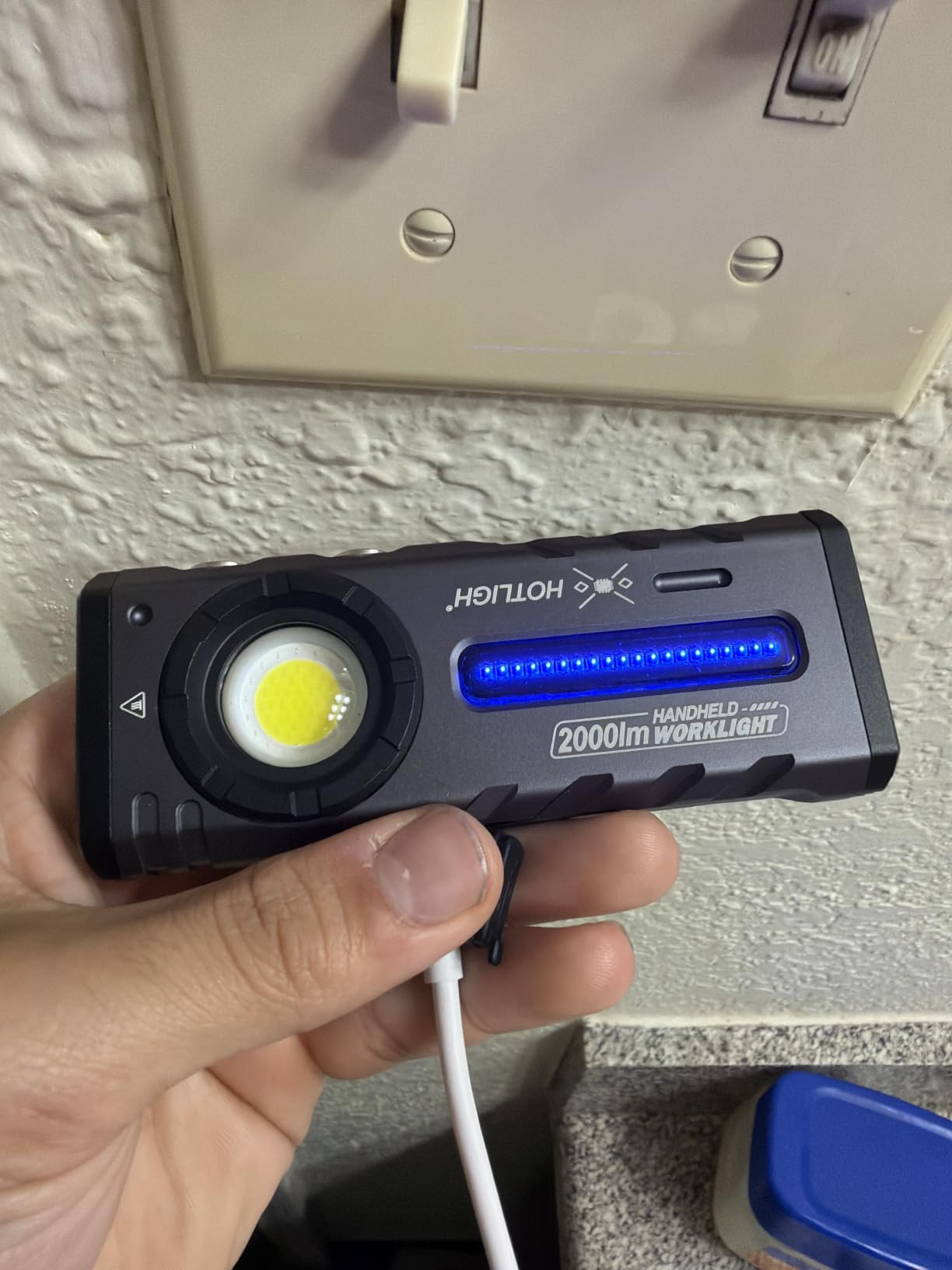 HOTLIGH ZF8313 Rechargeable Flashlight, Magnetic EDC Flashlight Rechargeable, 2000 Lumens LED Flashlight with RGB and UV Lighting Source customer photo 1