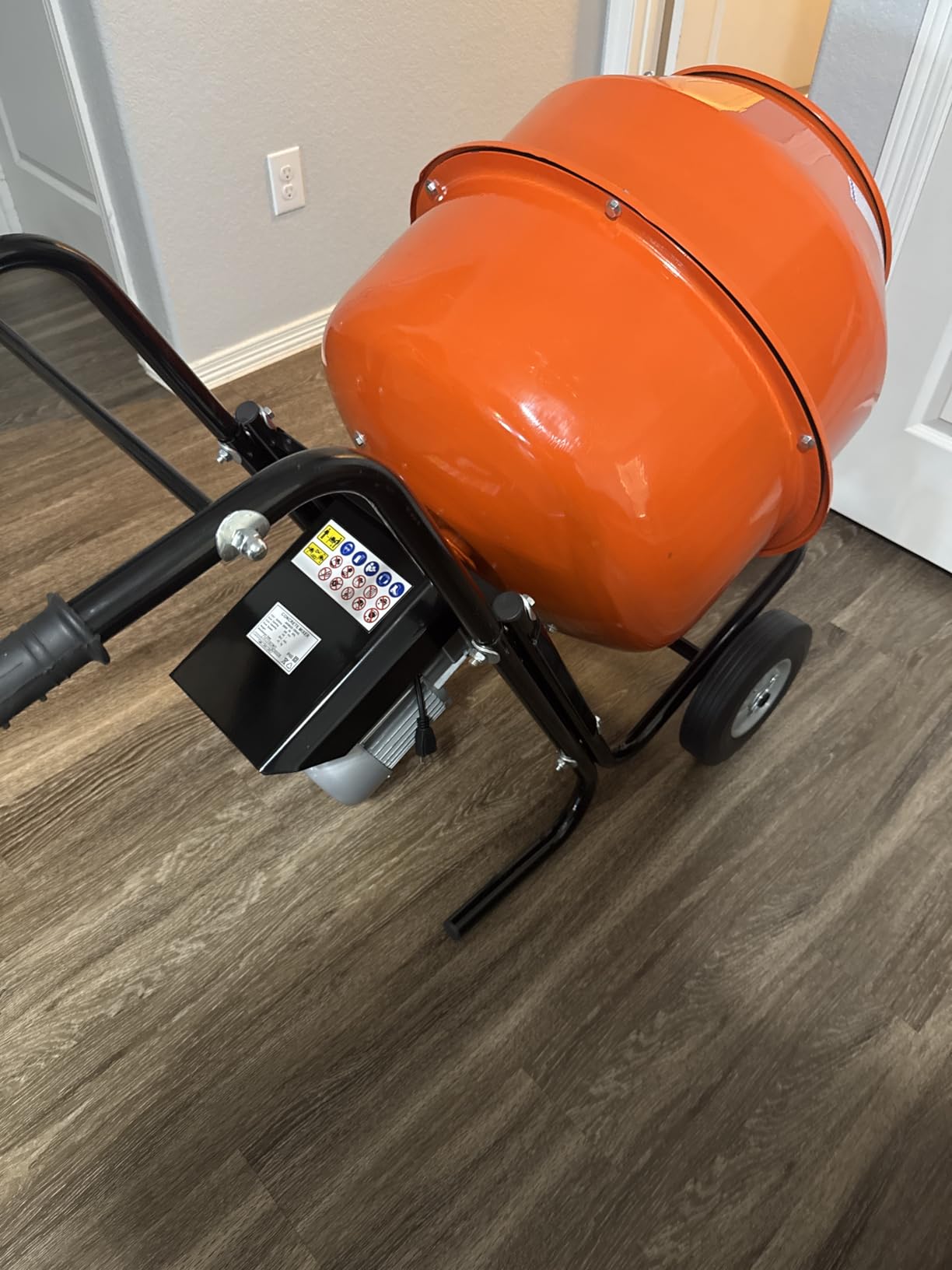 SPECRAFT Electric Cement Mixer, 4.9 Cu.Ft Portable Concrete Mixer | Durable Mixing Drum Wheelbarrow Design 375W 110V Motor Mortar Stucco Feed Residential Construction Farm Garden Use customer photo 1