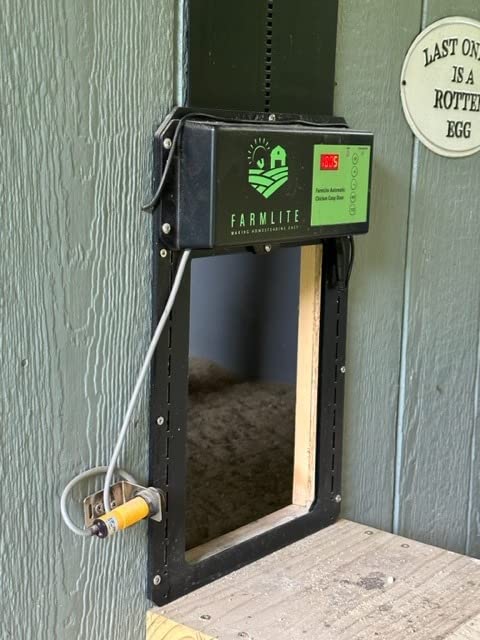 FarmLite Automatic Chicken Coop Door Opener | Non-Battery Powered Automatic Chicken Door | Timer and Light Sensor | USA Brand customer photo 1