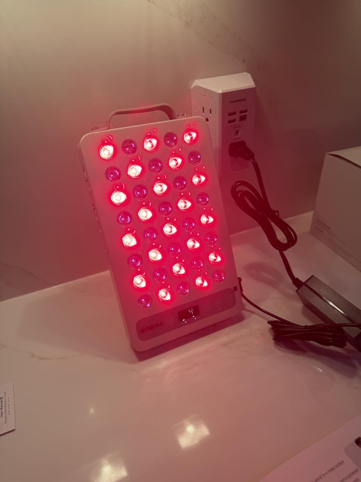 SOLRA SR40 Red Light Therapy Panel with Magnetic Mount & Floor Stand, 660nm 850nm Near Infrared LED Light Lamp for Face & Body, 200W Dual Chip, Adjustable Height, Low EMF, Timer, Home Use customer photo 1