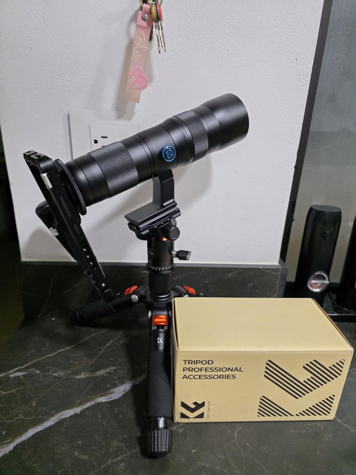 K&F CONCEPT 21.6'' Mini Desk Tripod | Ball Head, Load up to 13.22 lbs/6 KG, 1/4 inch Quick Shoe Plate, Phone Holder, For DSLR Camera Phone S225A0+BH-25L customer photo 2