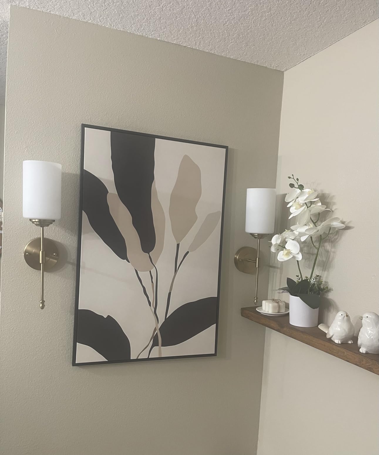 Framed Mid Century Modern Wall Art for Living Room, Colorful Abstract Geometric Canvas Paintings Prints Canvas Artwork for Walls, Vertical Contemporary Pictures Wall Decor for Bedroom Office, 24x36 In customer photo 1