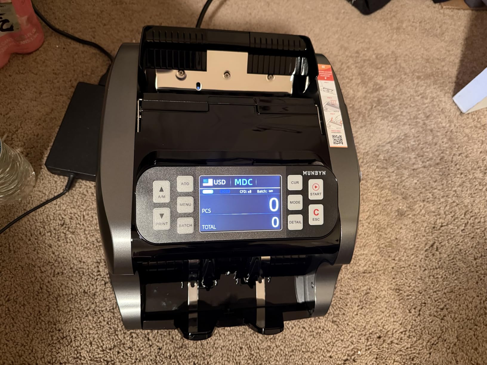 MUNBYN IMC22 Money Counter Machine Mixed Denomination, Dual-Display, CIS/UV/IR/MG Counterfeit Detection Bill Counter, USD/MXN/EUR/CAD Cash Counter for Business customer photo 2