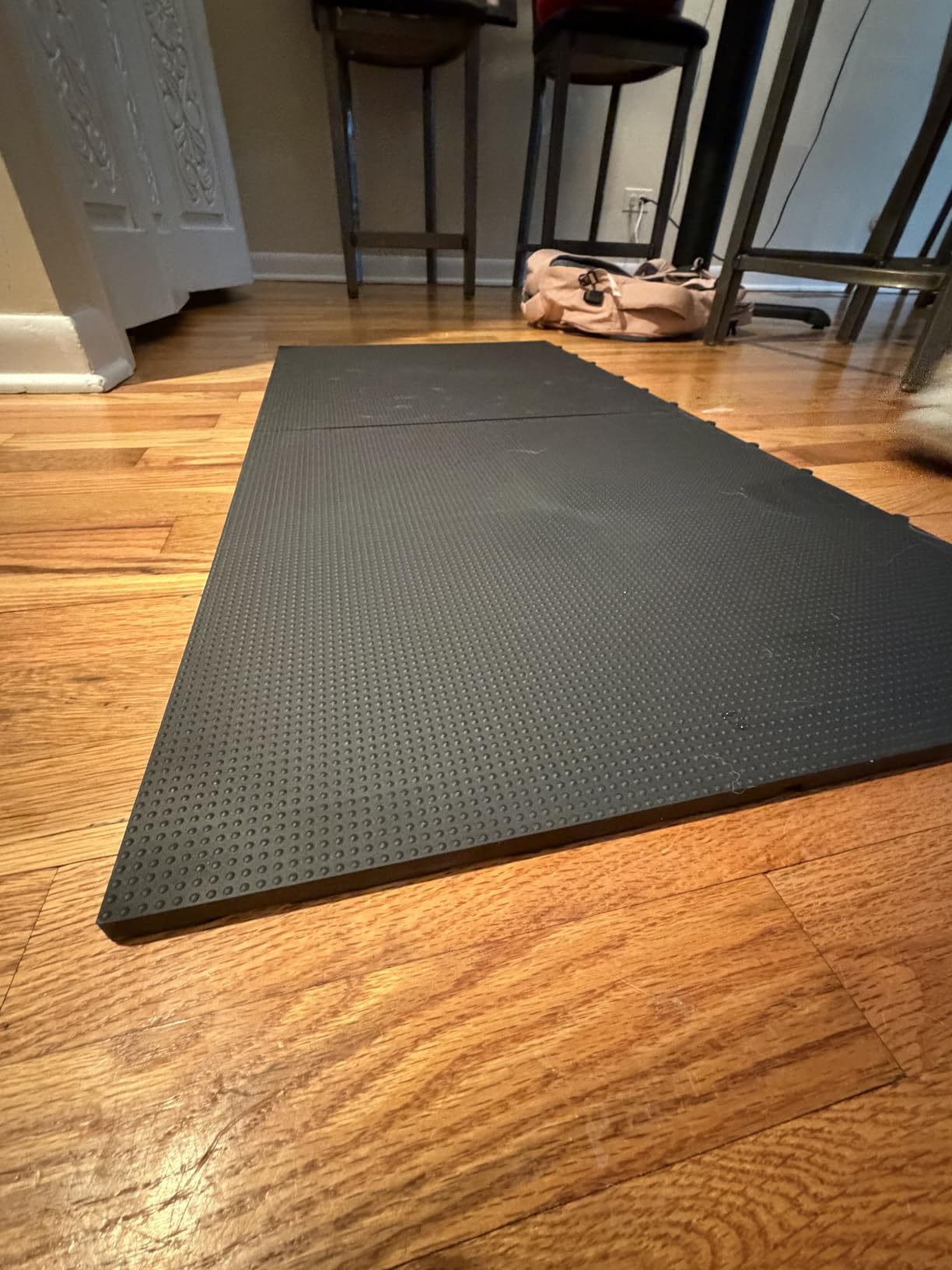 Baselayer Performance Series Interlocking Floor Tiles - Durable 1/2 in TPE (Rubber Like, NOT Foam, no Odor) - Gym Flooring for Weights & Heavy Equipment - Black, 15 SqFt (6 Pack) - Made in USA customer photo 2