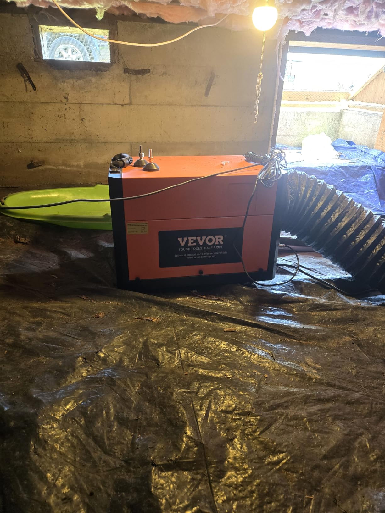 VEVOR 125 Pints Commercial Dehumidifier, with Drain Hose for Crawl Space | Portable for Basement Storage Room, Industrial Grade, Auto Defrost / Drainage, Heavy-Duty Galvanized Steel, LED Indicate customer photo 1