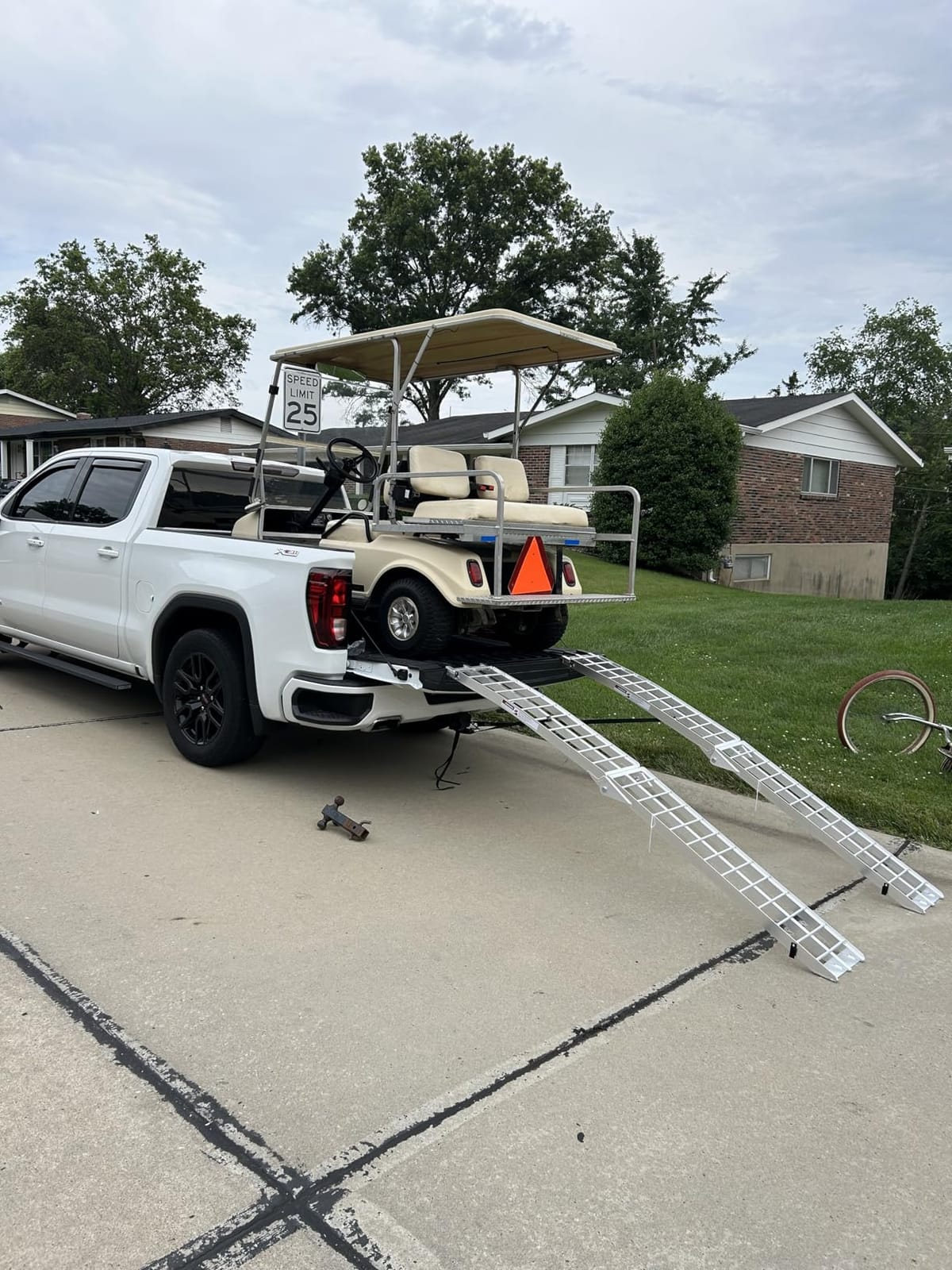 7.5FT Aluminum Loading Ramps, 1800 lbs Max Capacity, Folding Ramps for Pickup Truck & Trailer with Load Straps, for Loading Motorcycles, ATVs, Lawn Mowers, and Small Vehicles, 90